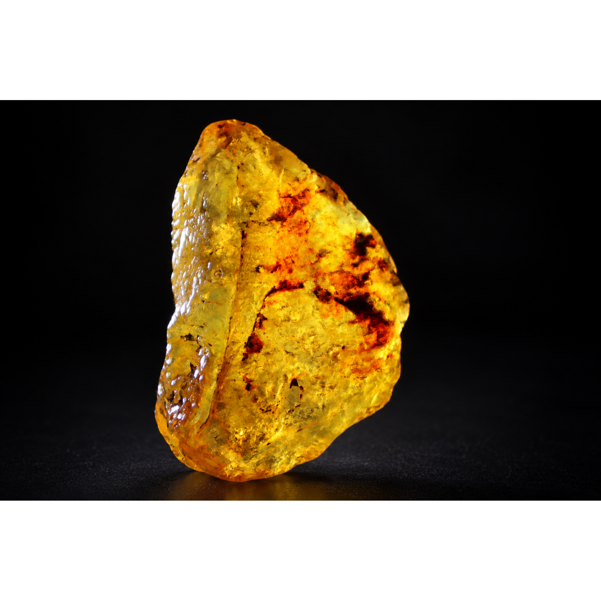 Authentic blue parts orange green rough specimen Dominican amber 55mm – photo 11