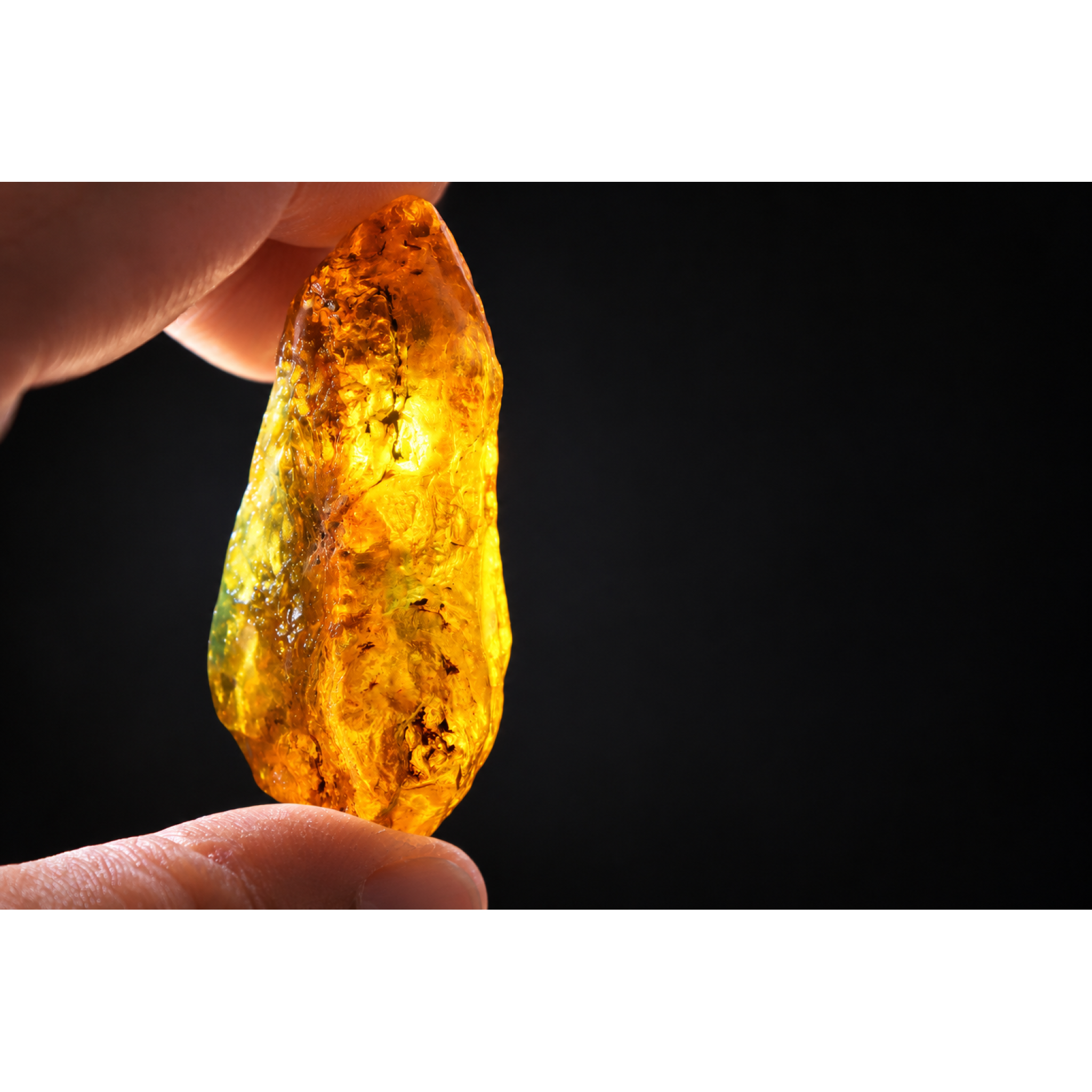 Authentic blue parts orange green rough specimen Dominican amber 55mm – photo 14