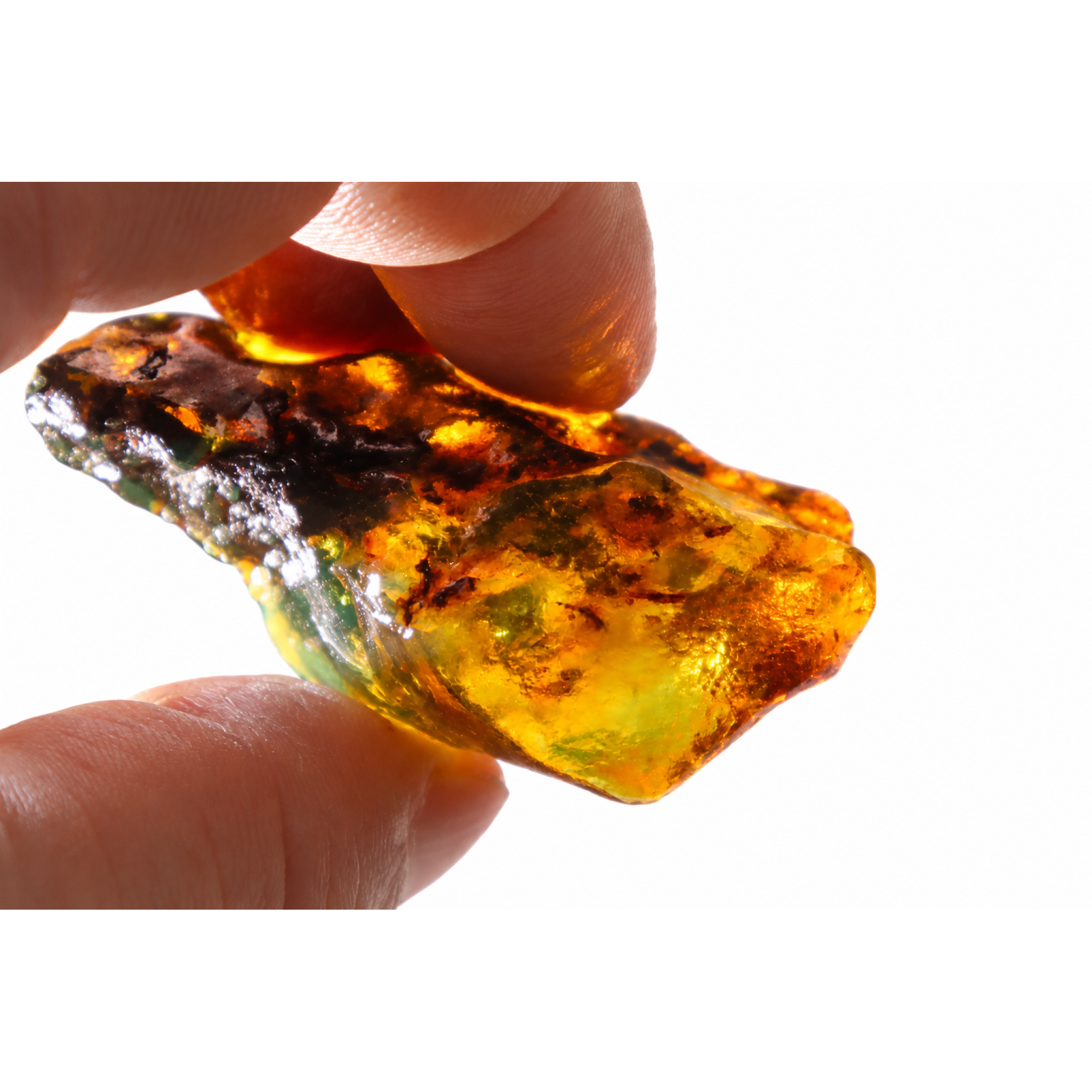 Authentic green blue rough specimen Dominican amber 60mm – photo 2