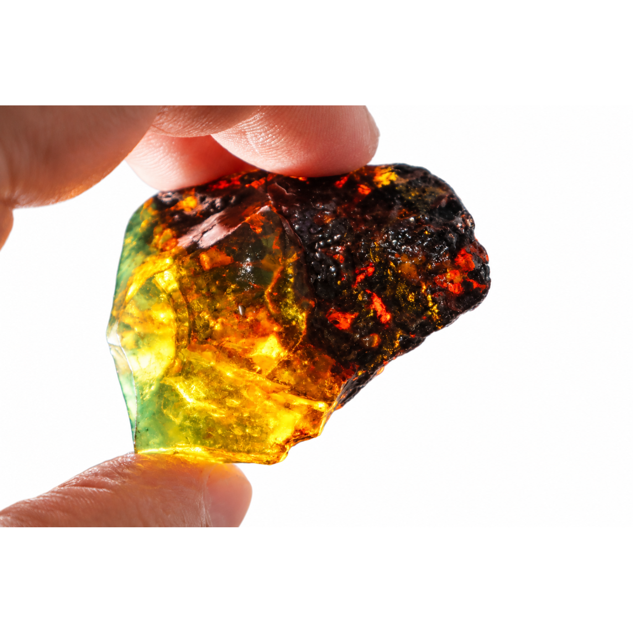 Authentic green blue rough specimen Dominican amber 60mm – photo 4