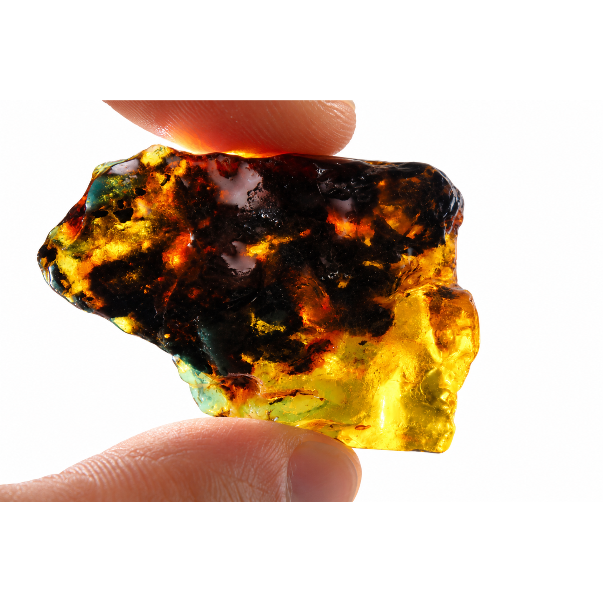 Authentic green blue rough specimen Dominican amber 60mm – photo 5
