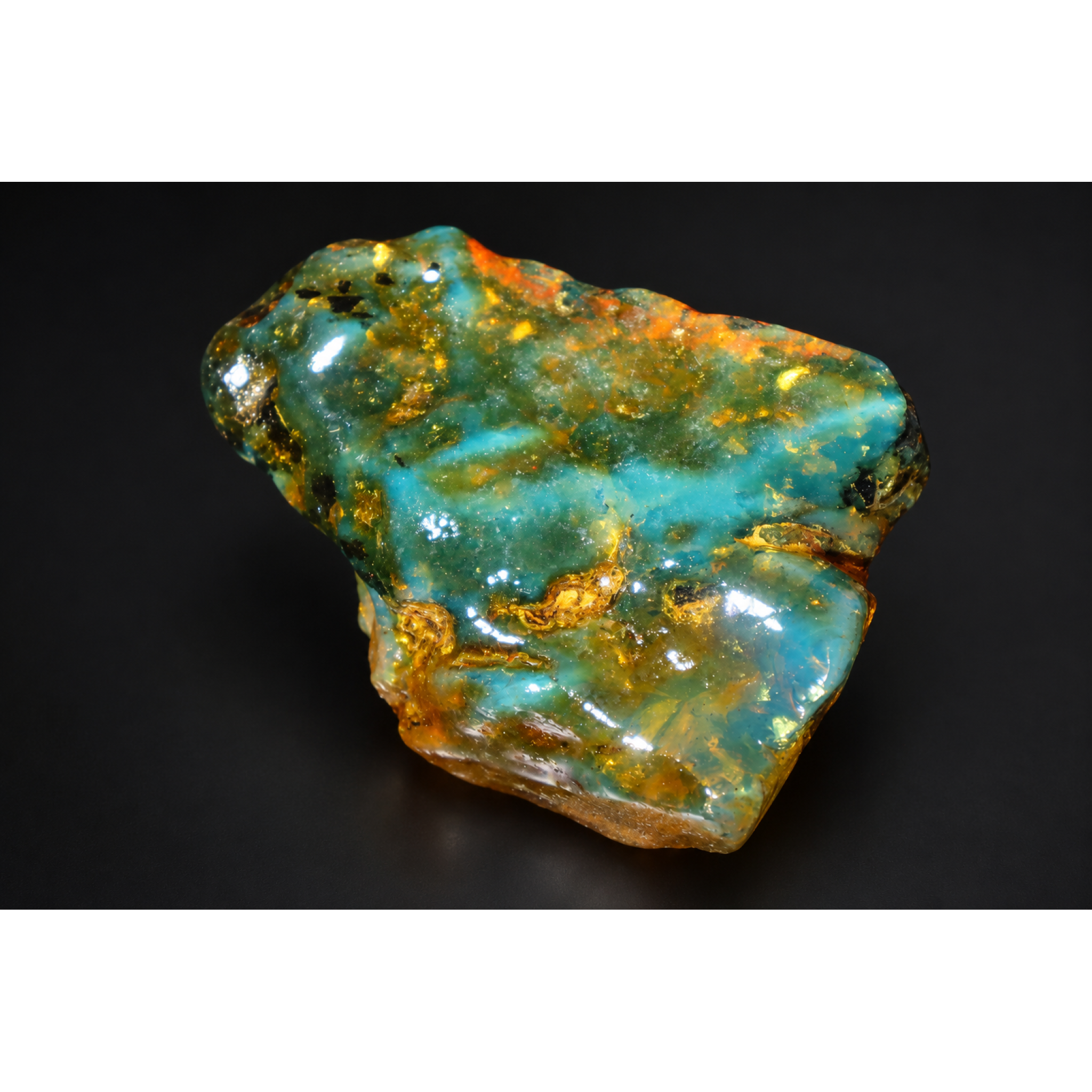 Authentic green blue rough specimen Dominican amber 60mm – photo 8