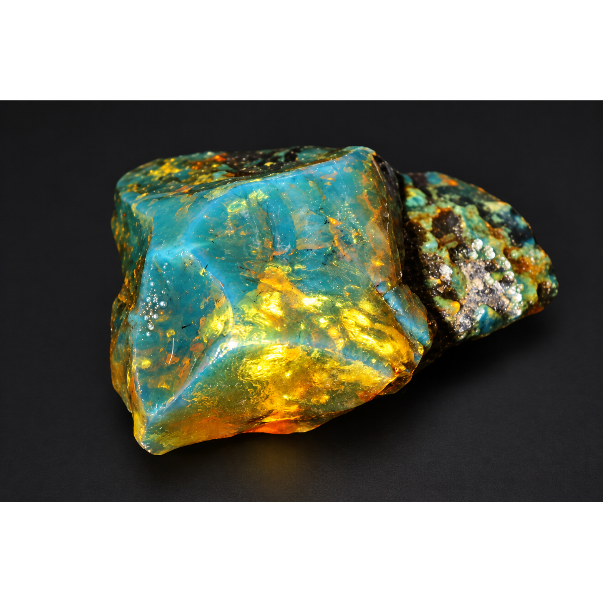 Authentic green blue rough specimen Dominican amber 60mm – photo 9