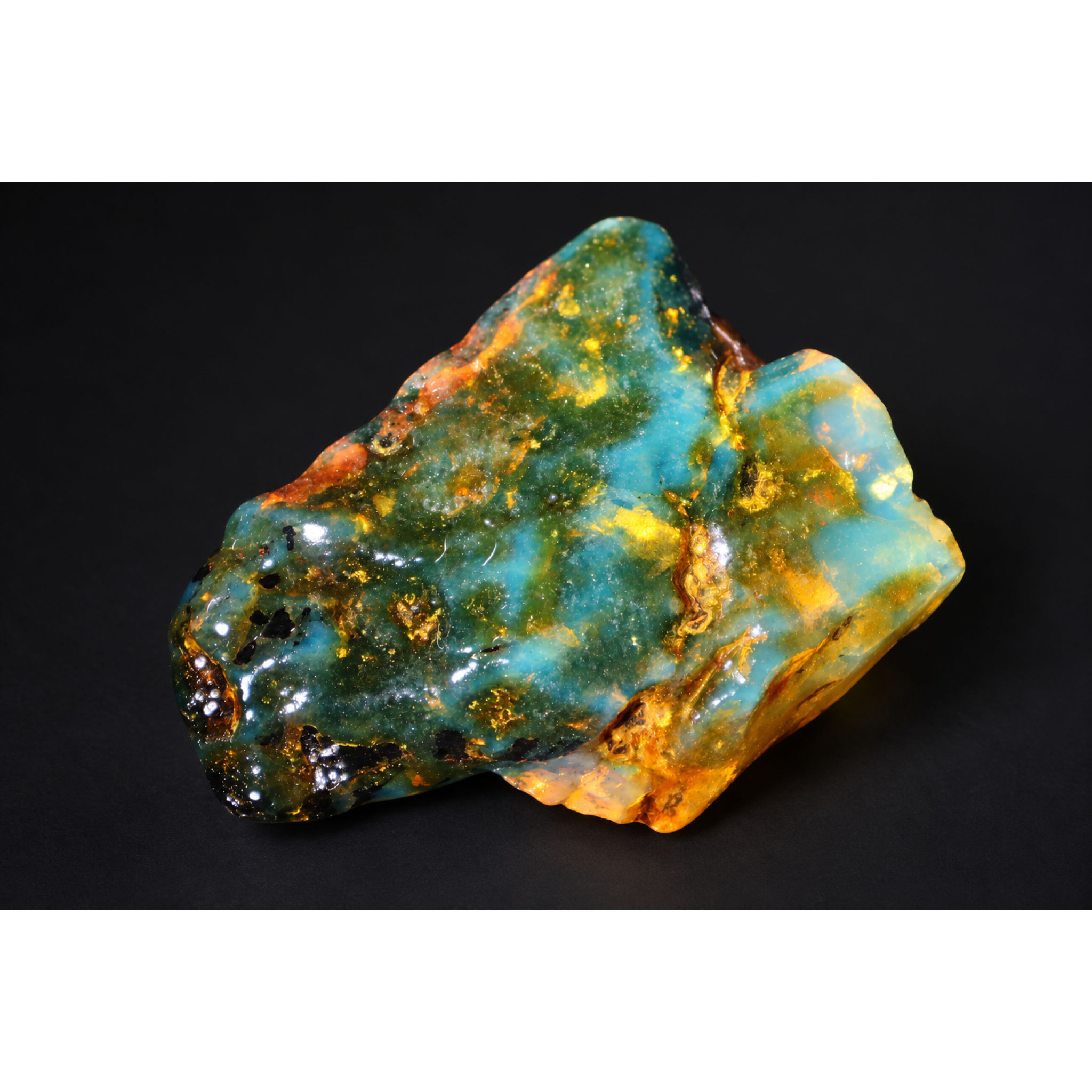 Authentic green blue rough specimen Dominican amber 60mm – photo 11