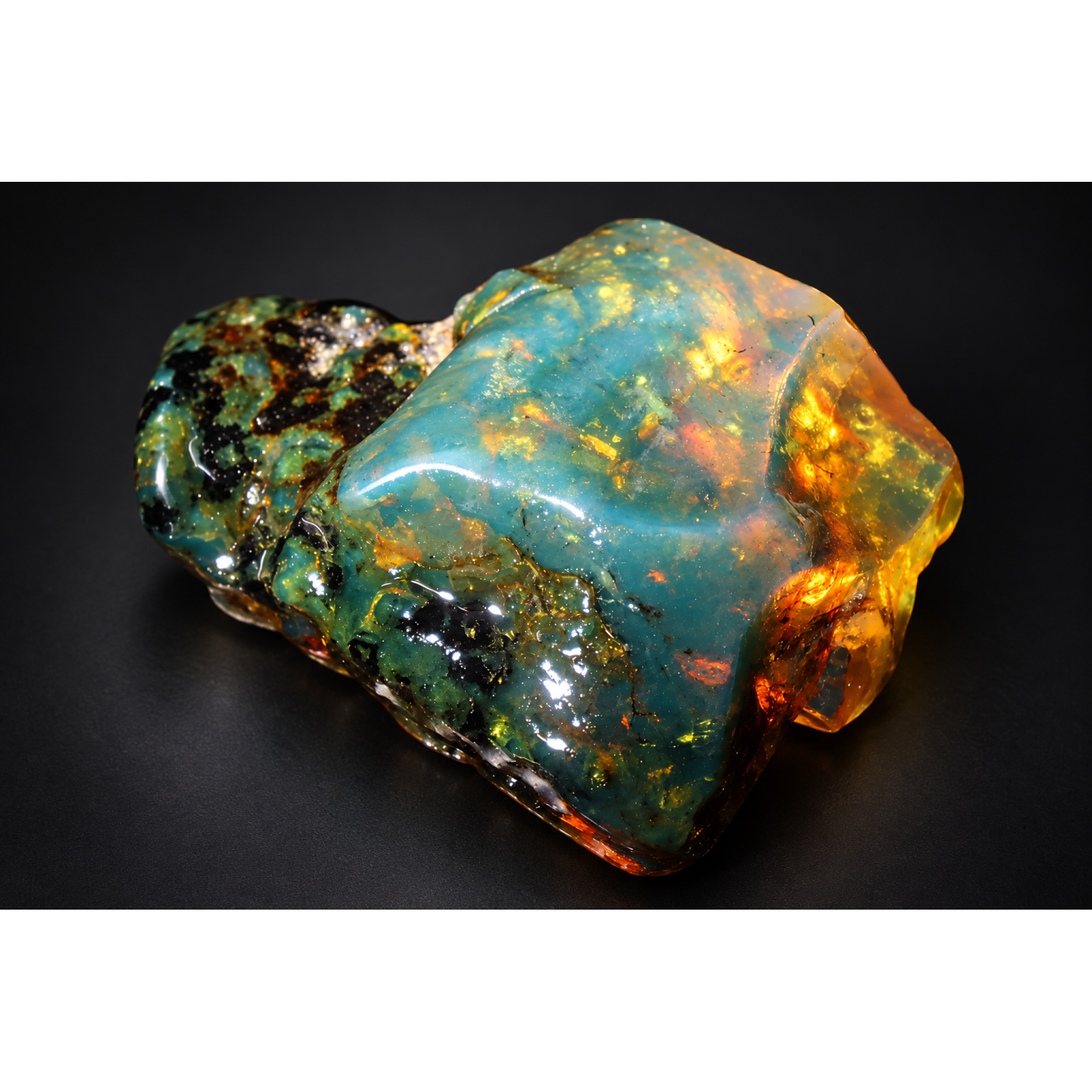 Authentic green blue rough specimen Dominican amber 60mm – photo 13