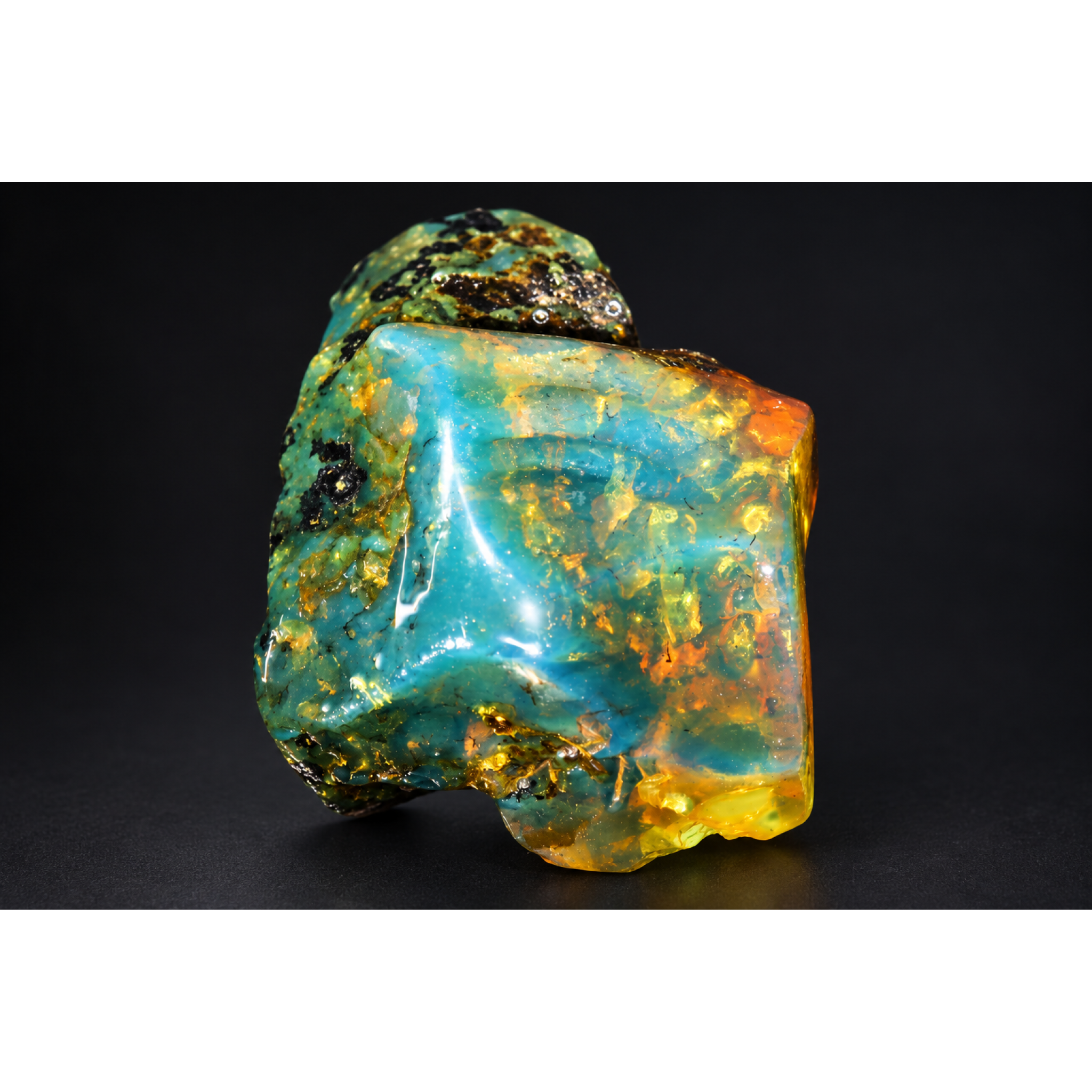 Authentic green blue rough specimen Dominican amber 60mm – photo 15