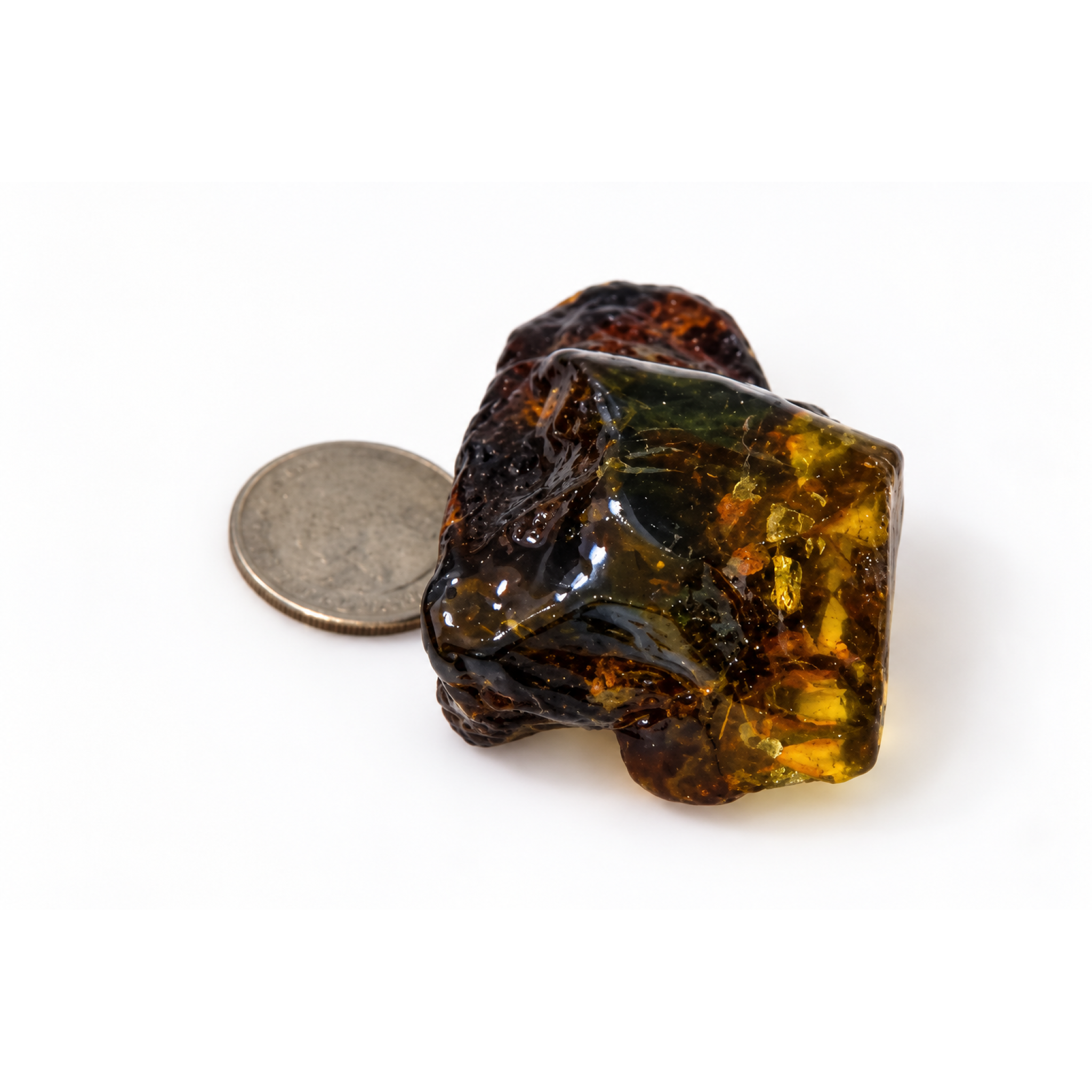 Authentic green blue rough specimen Dominican amber 60mm – photo 16