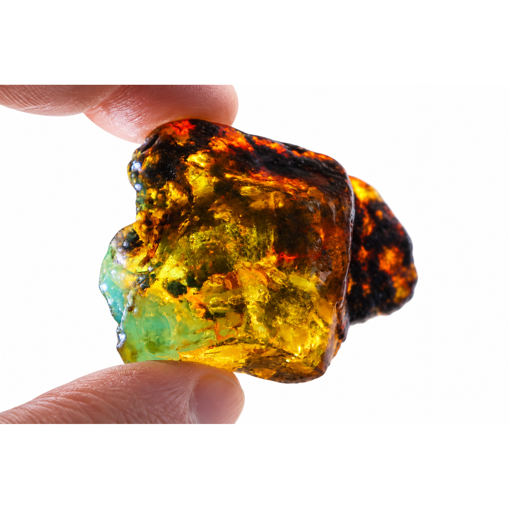 Authentic green blue rough specimen Dominican amber 60mm – photo 17