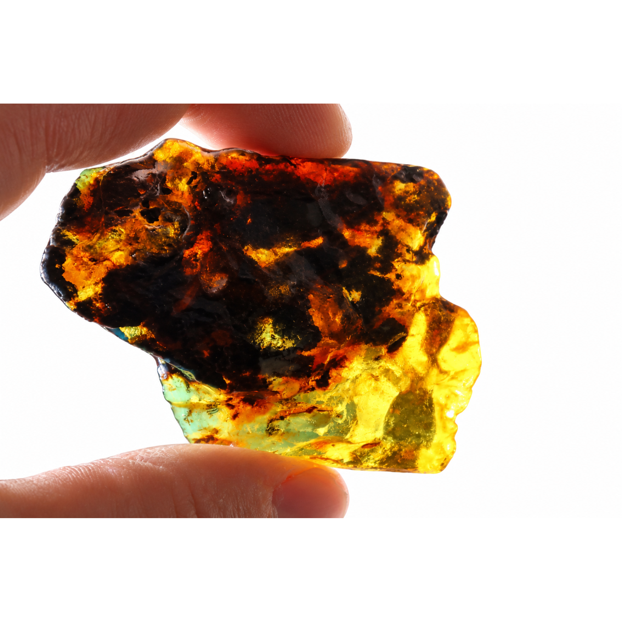 Authentic green blue rough specimen Dominican amber 60mm – photo 18