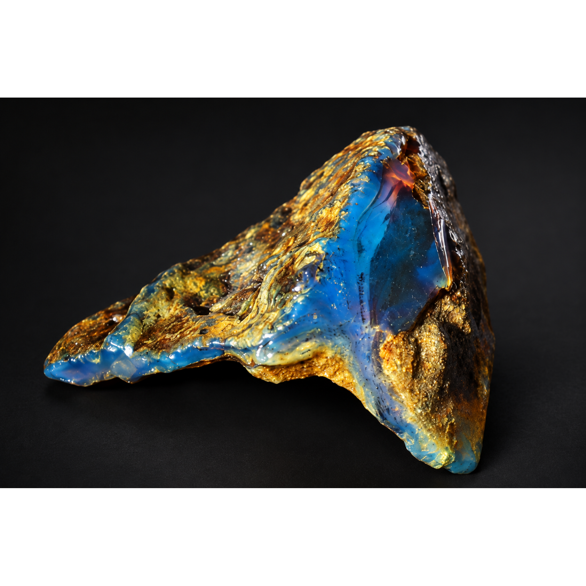 Genuine royal blue rough specimen Dominican amber 54mm – photo 4