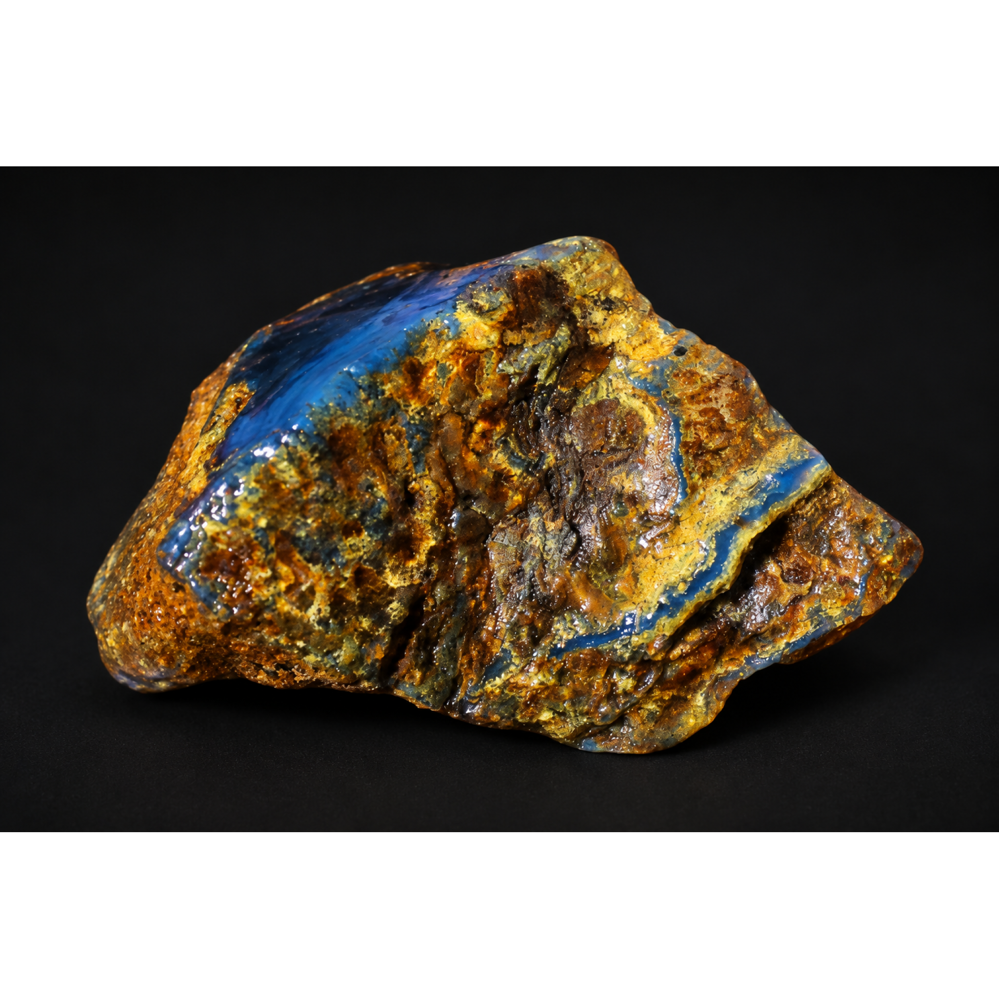 Genuine royal blue rough specimen Dominican amber 54mm – photo 5
