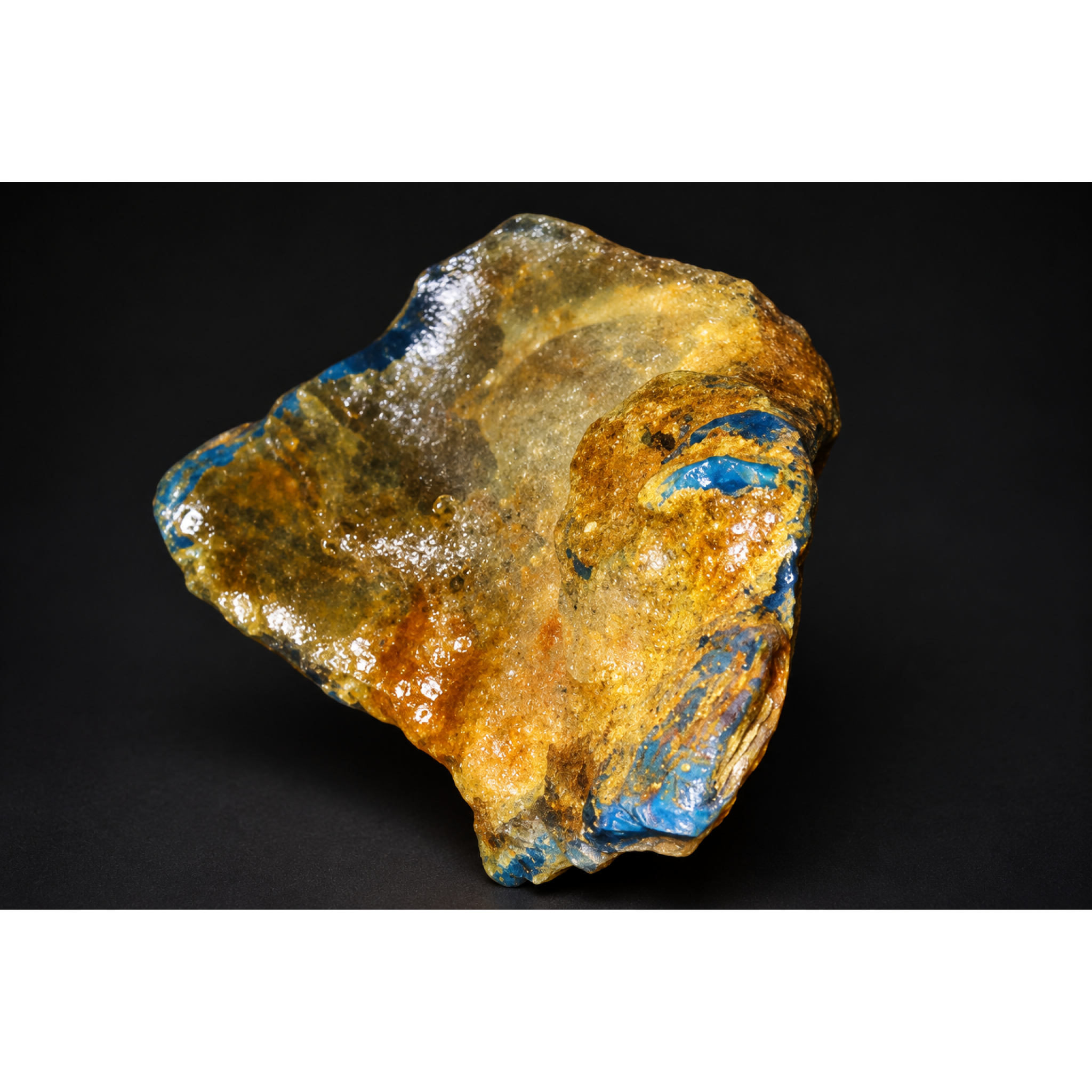 Genuine royal blue rough specimen Dominican amber 54mm – photo 6