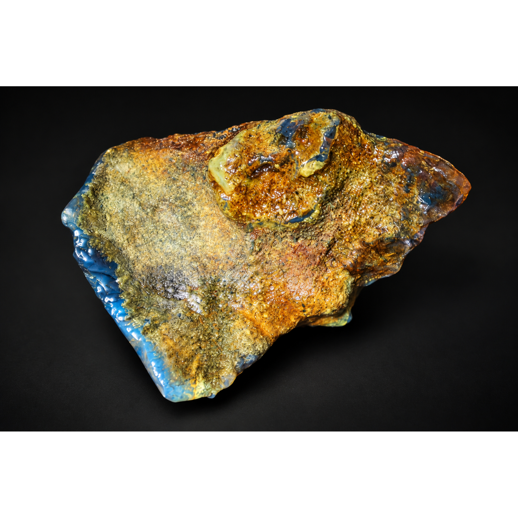 Genuine royal blue rough specimen Dominican amber 54mm – photo 7