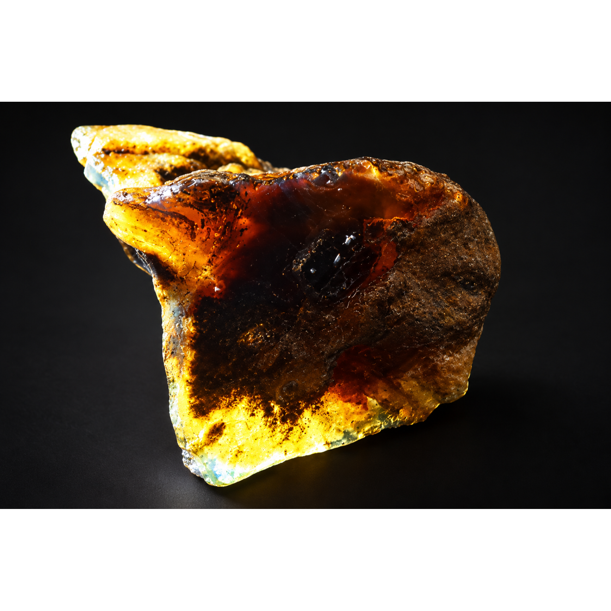 Genuine royal blue rough specimen Dominican amber 54mm – photo 8