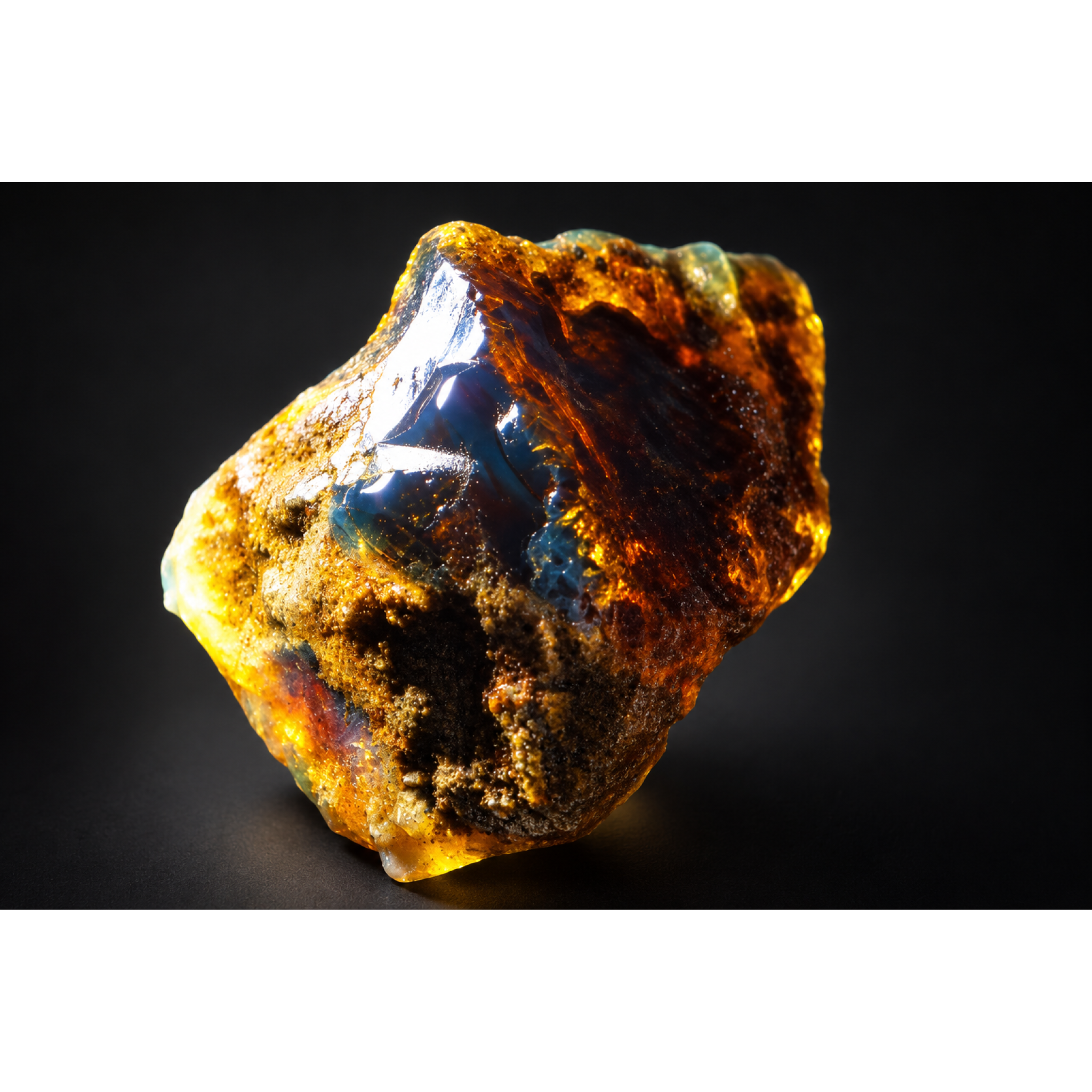 Genuine royal blue rough specimen Dominican amber 54mm – photo 10