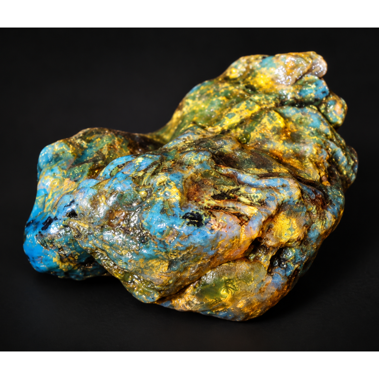 Genuine deep blue rough specimen Dominican amber 44mm