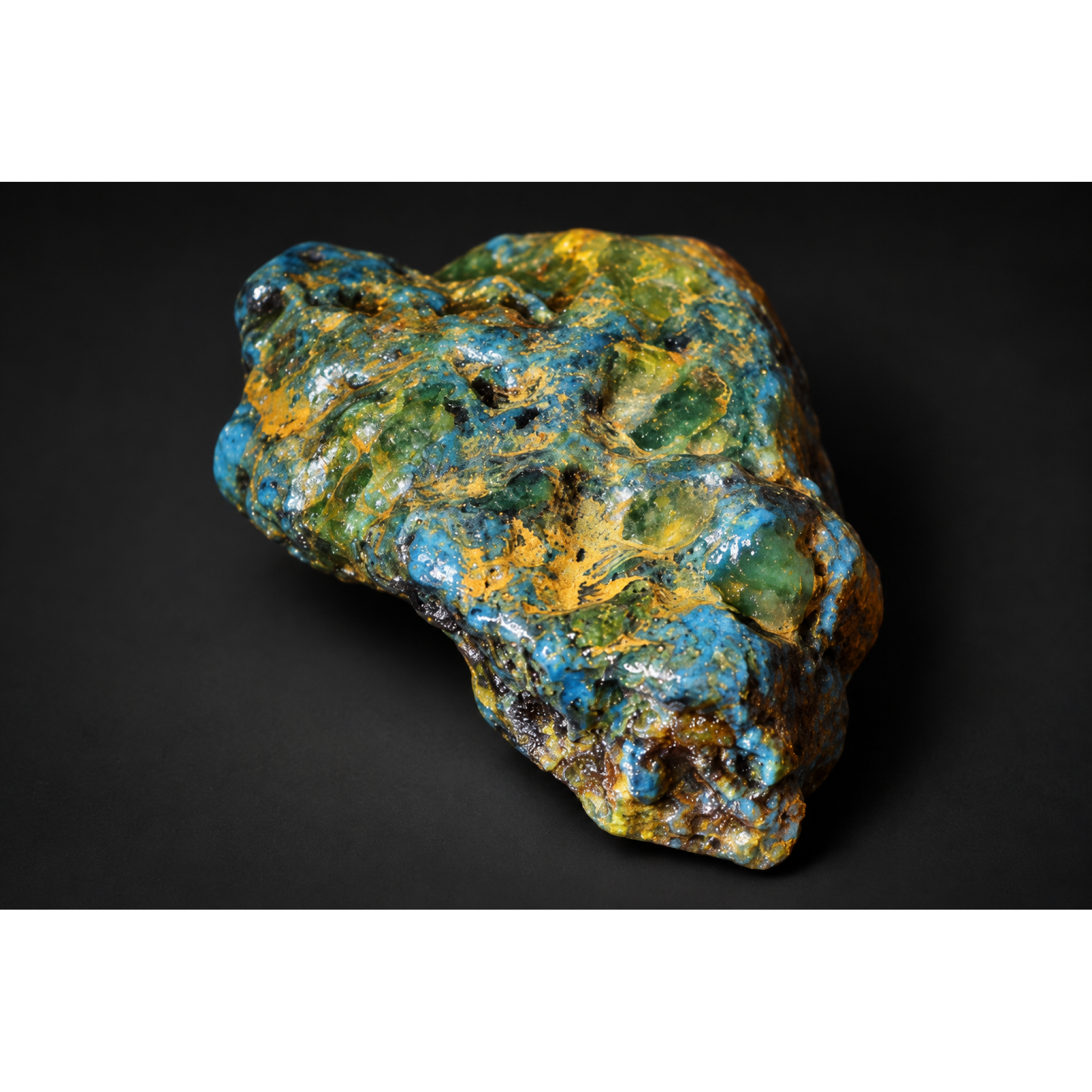 Genuine deep blue rough specimen Dominican amber 44mm – photo 11