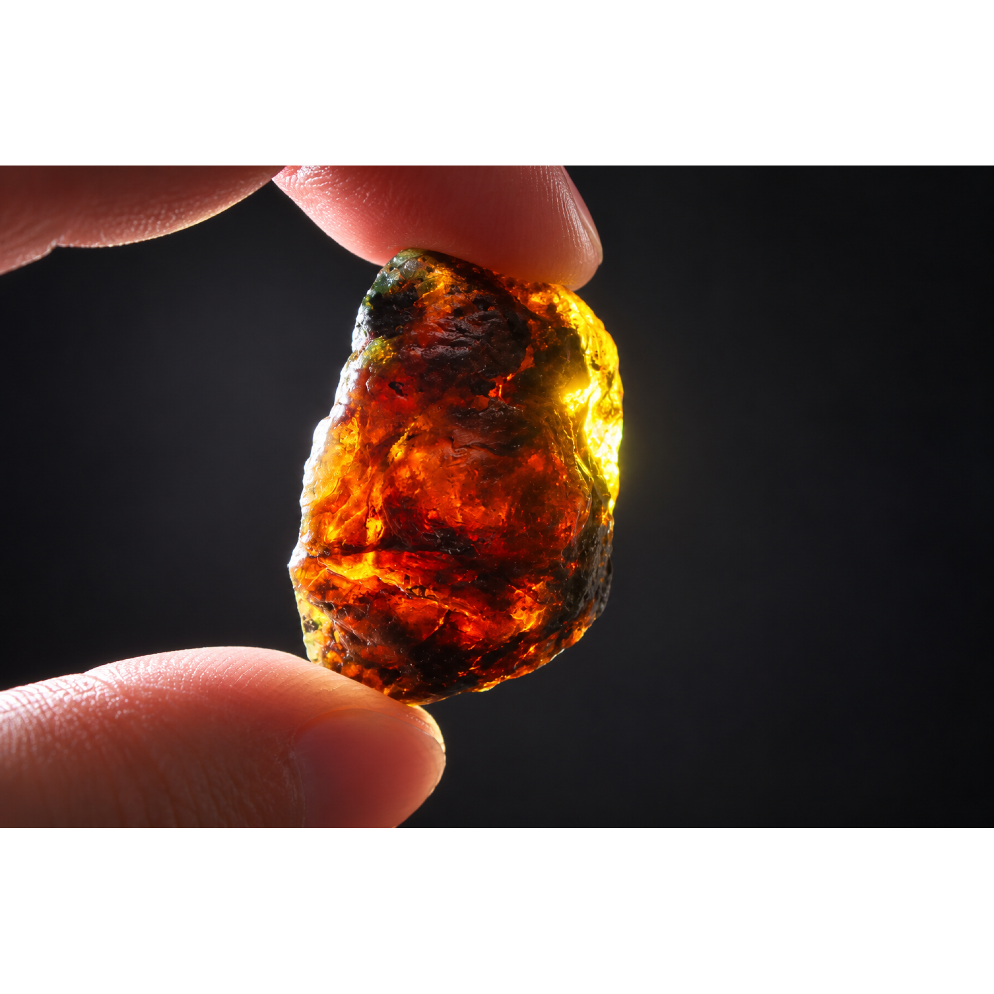 Genuine deep sea blue rough specimen Dominican amber 10.6g – photo 12