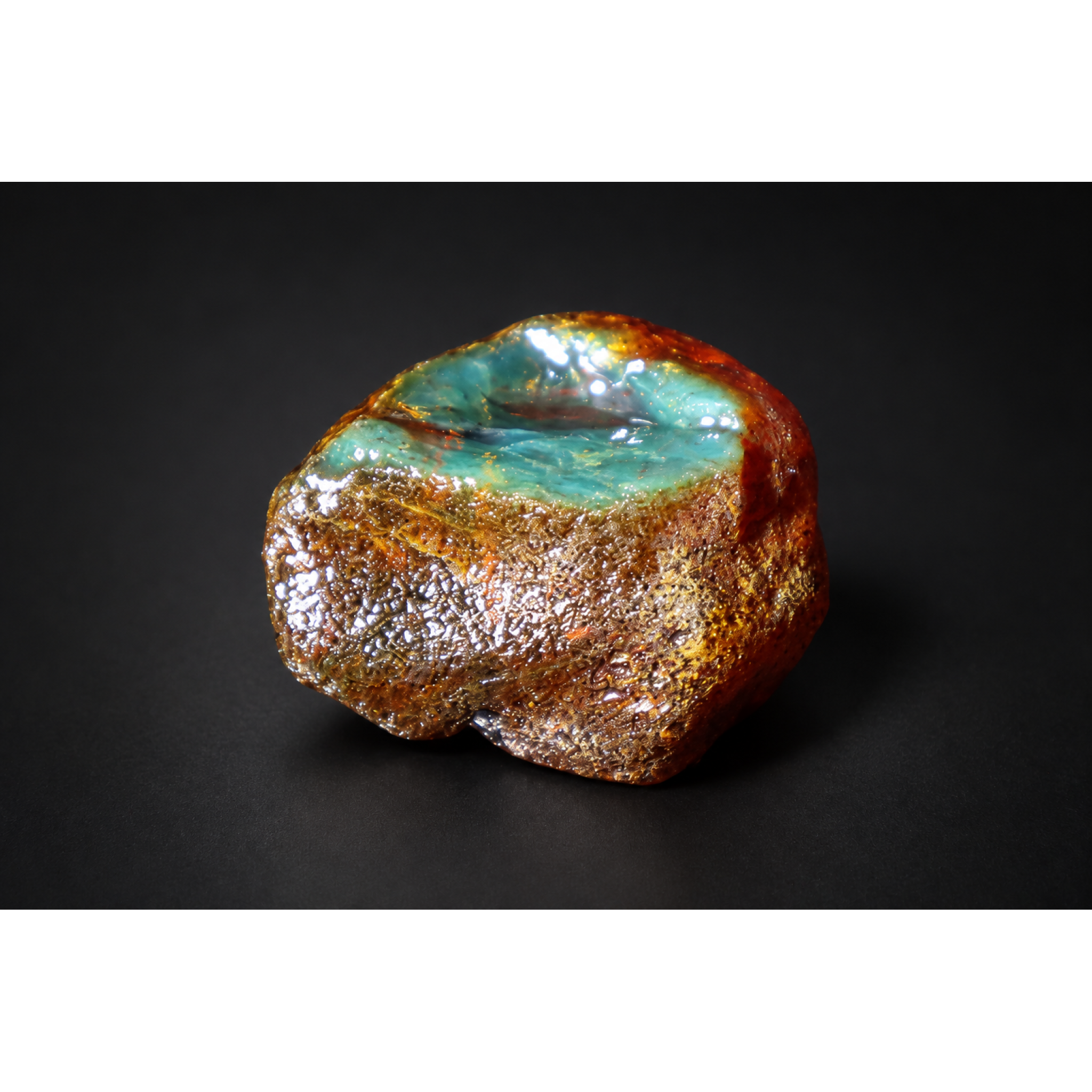 Genuine deep sea blue rough specimen Dominican amber 10.6g – photo 15