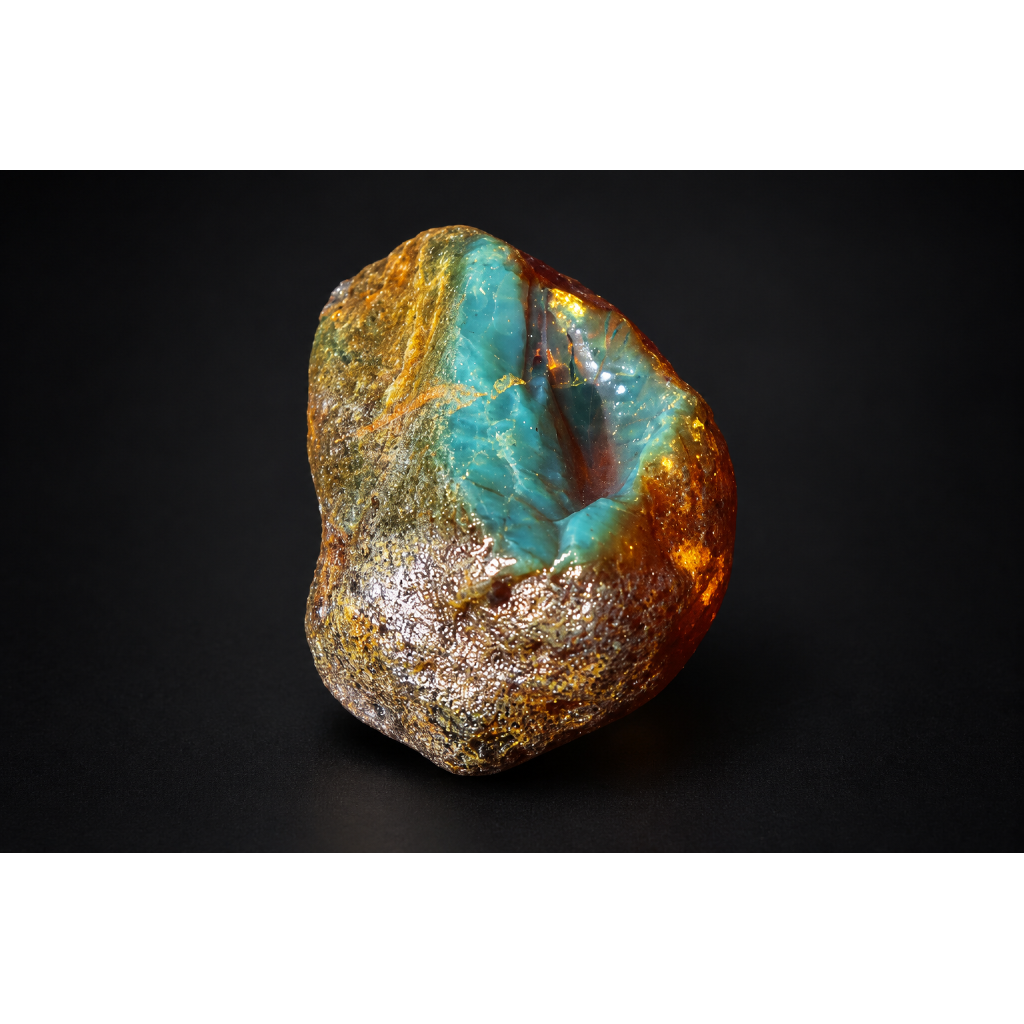 Genuine deep sea blue rough specimen Dominican amber 10.6g – photo 22