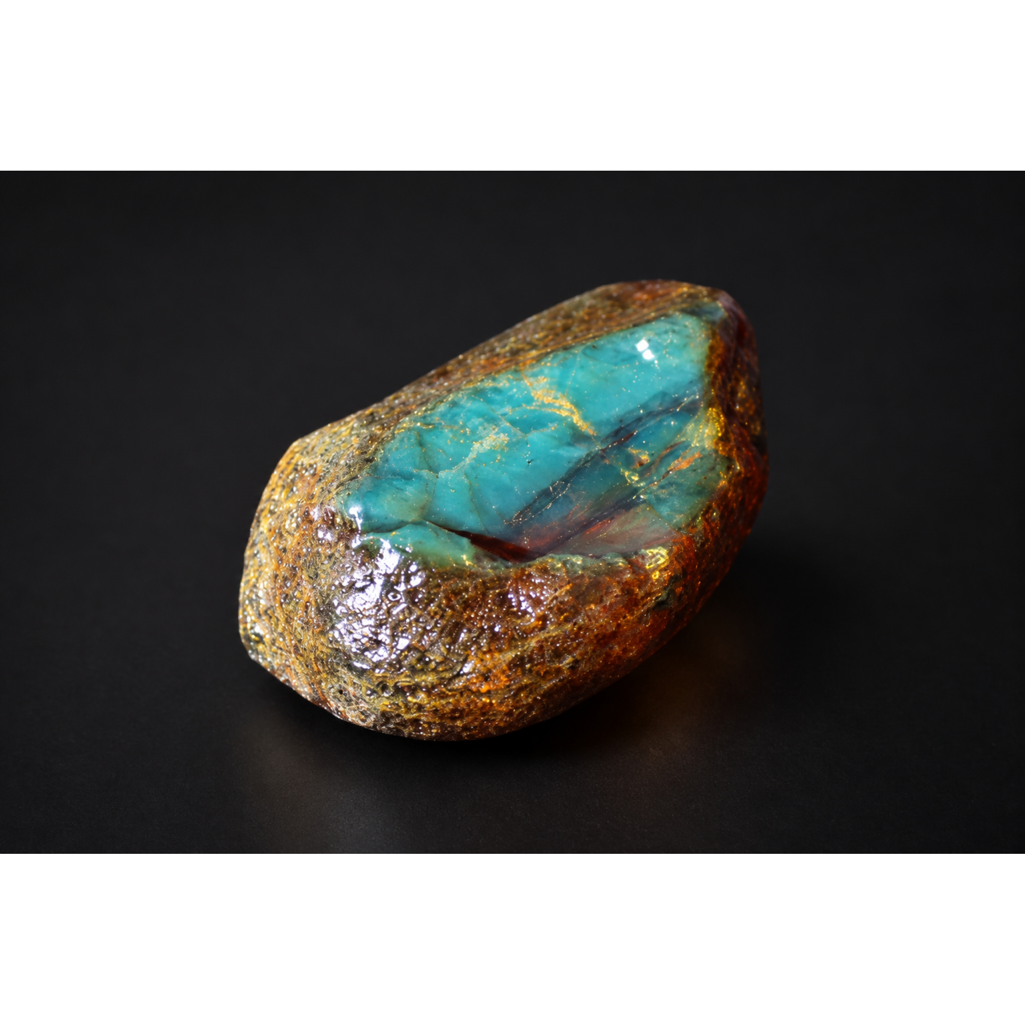 Genuine deep sea blue rough specimen Dominican amber 10.6g – photo 25