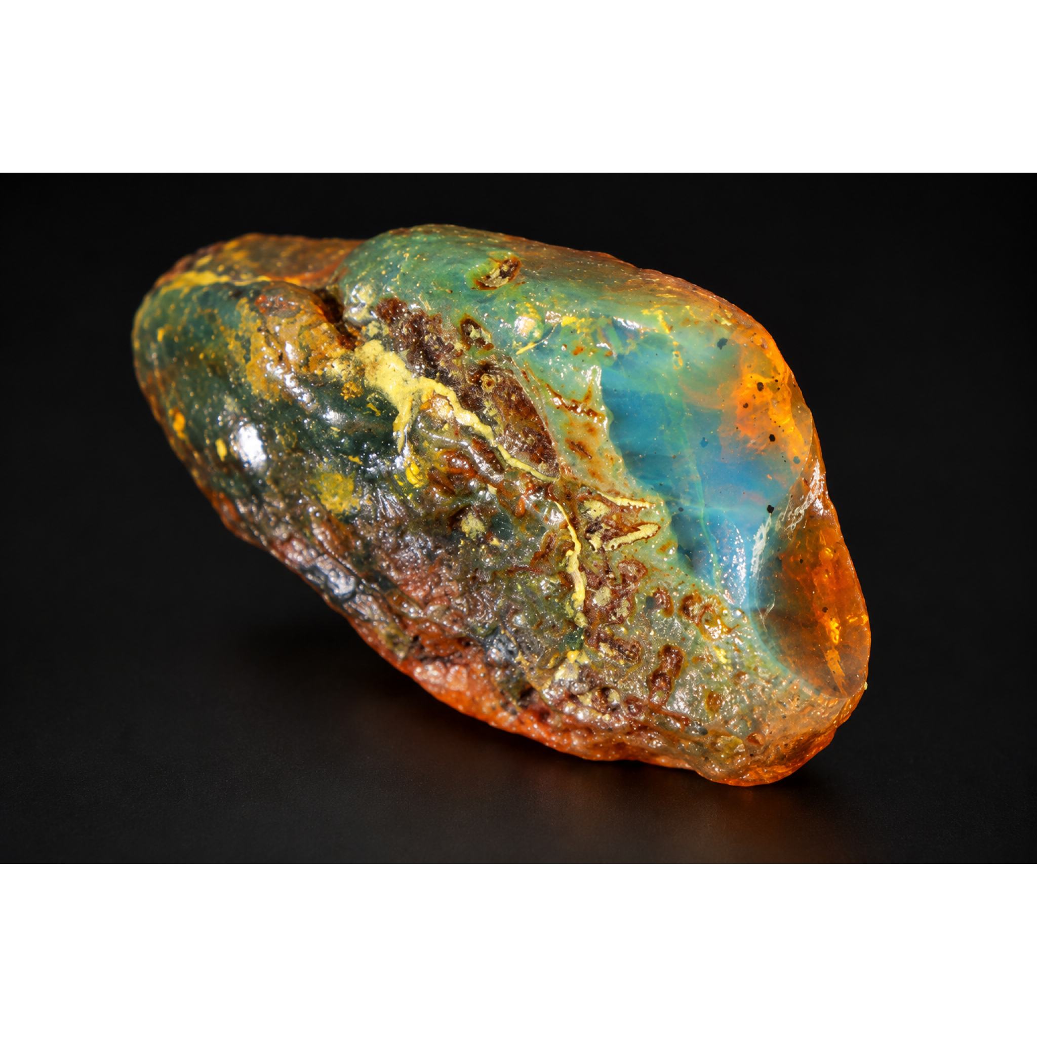 Earth mined sky blue rough specimen Dominican amber 8.7g – photo 13