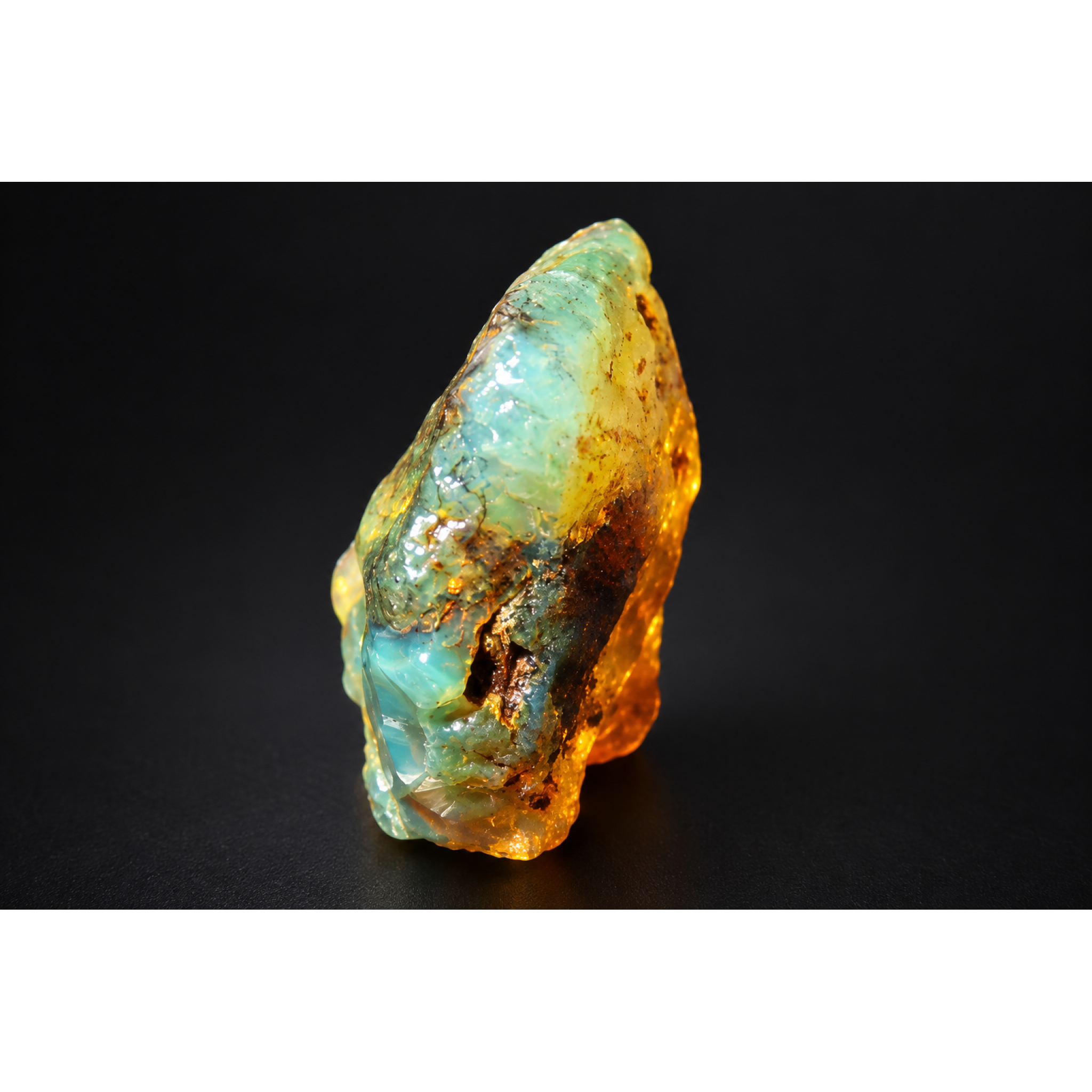 Earth mined green blue rough specimen Dominican amber 16.5g – photo 4