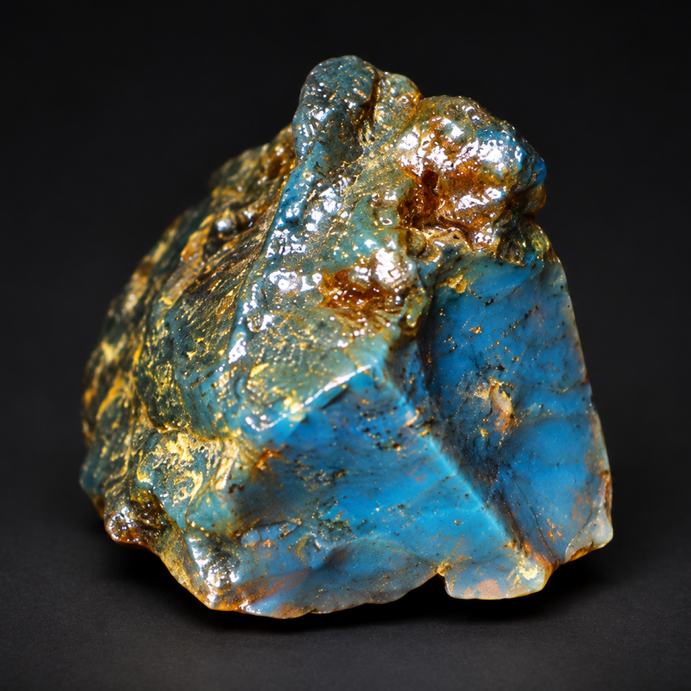 Earth mined deep blue rough specimen Dominican amber 5g