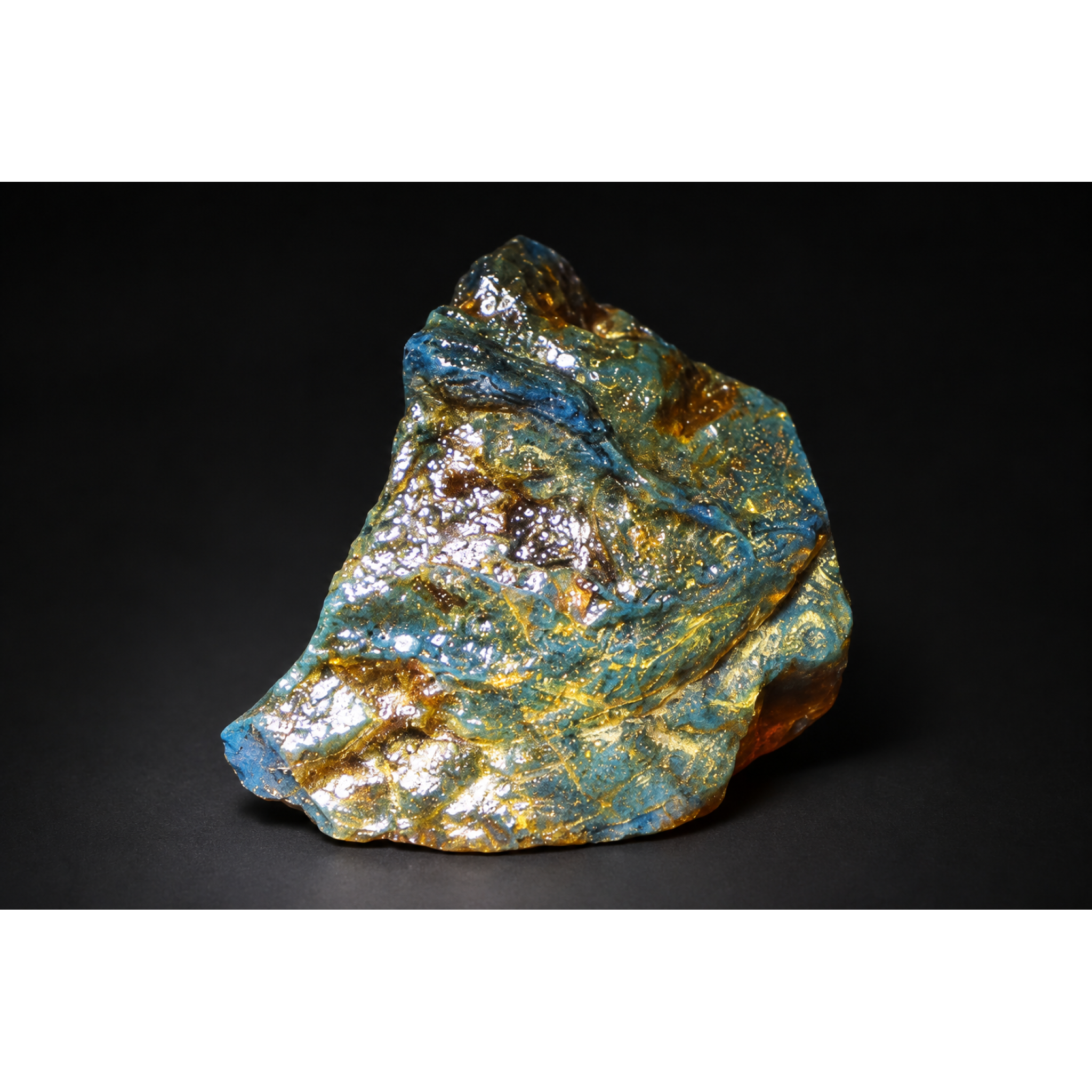 Earth mined deep blue rough specimen Dominican amber 5g – photo 2