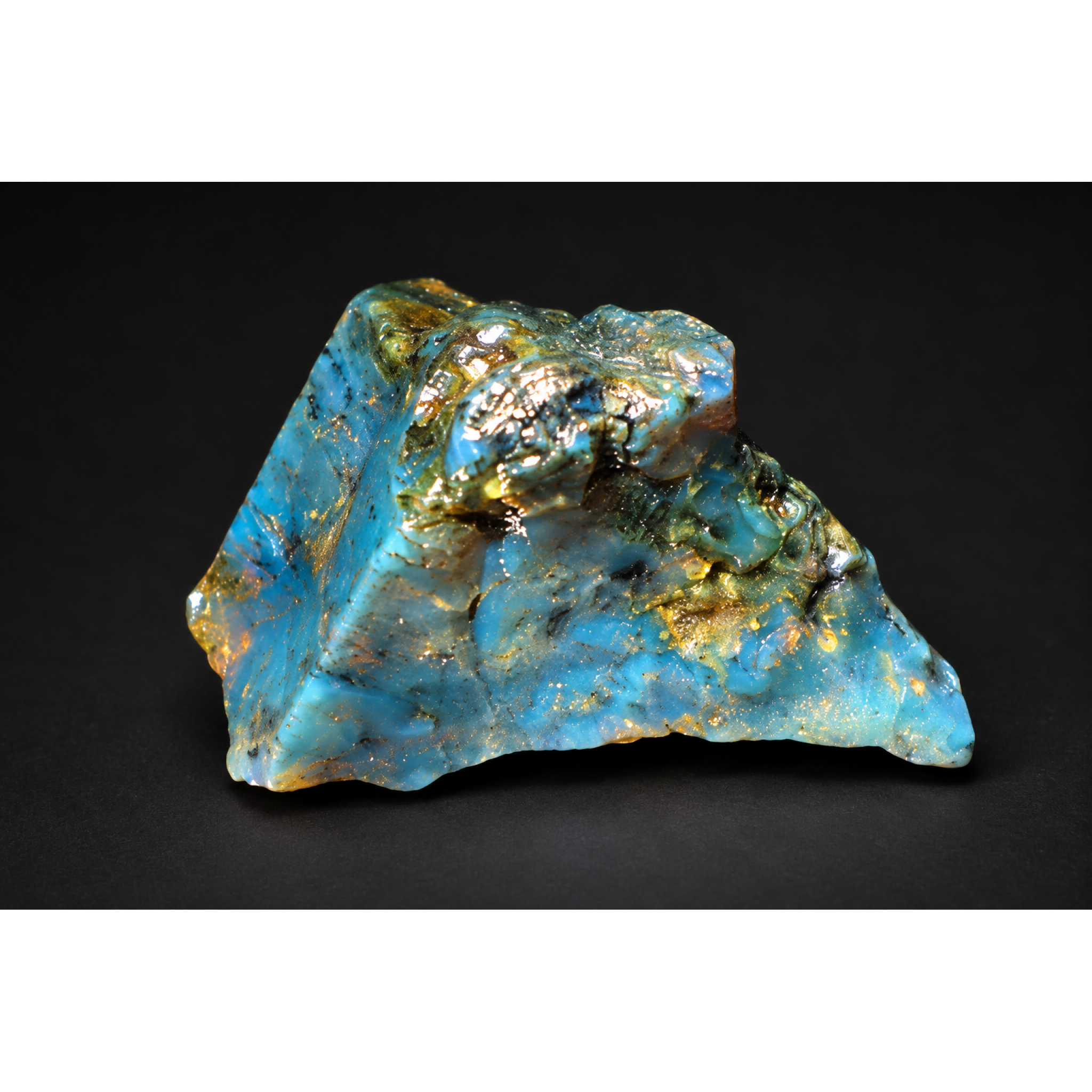 Earth mined deep blue rough specimen Dominican amber 5g – photo 4