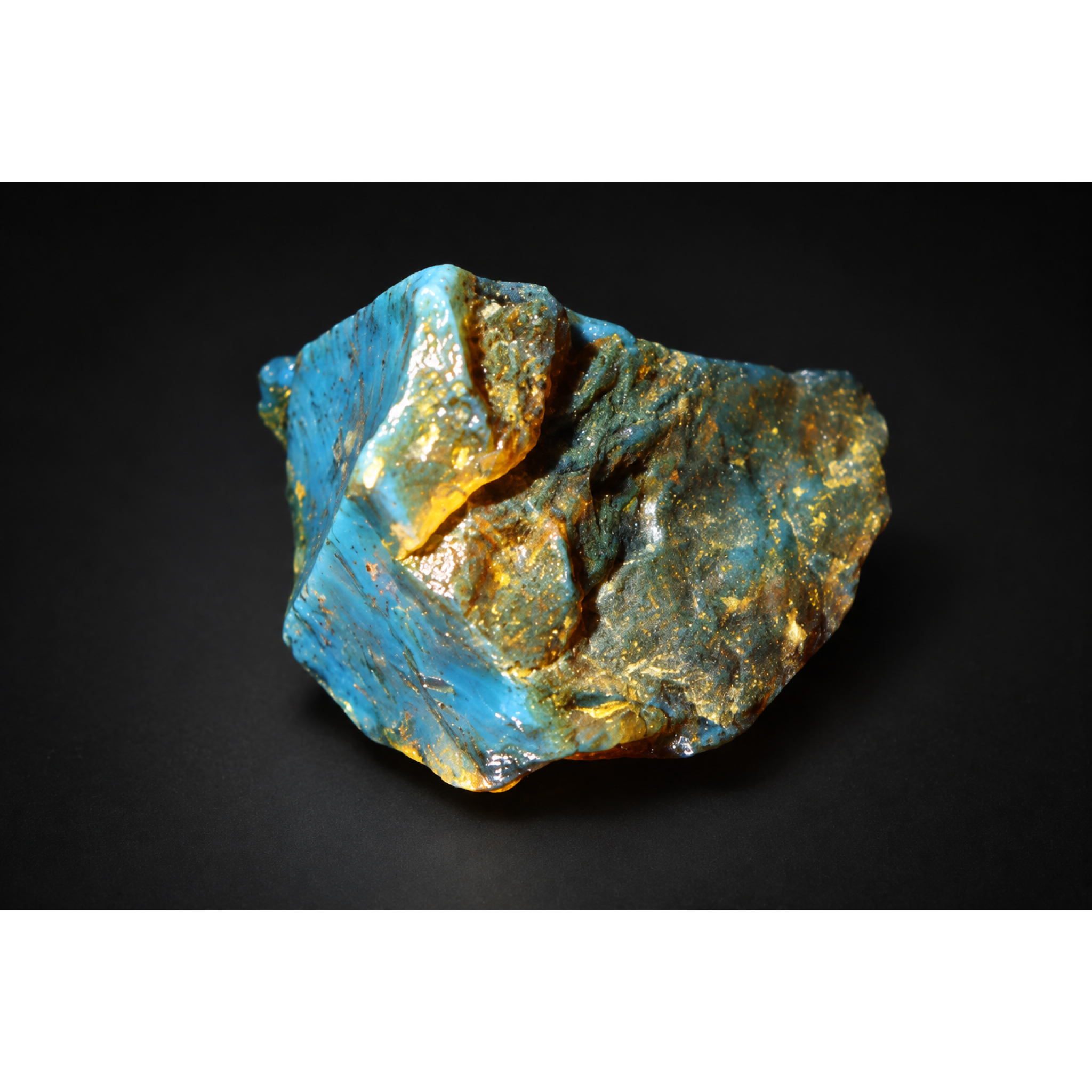Earth mined deep blue rough specimen Dominican amber 5g – photo 8