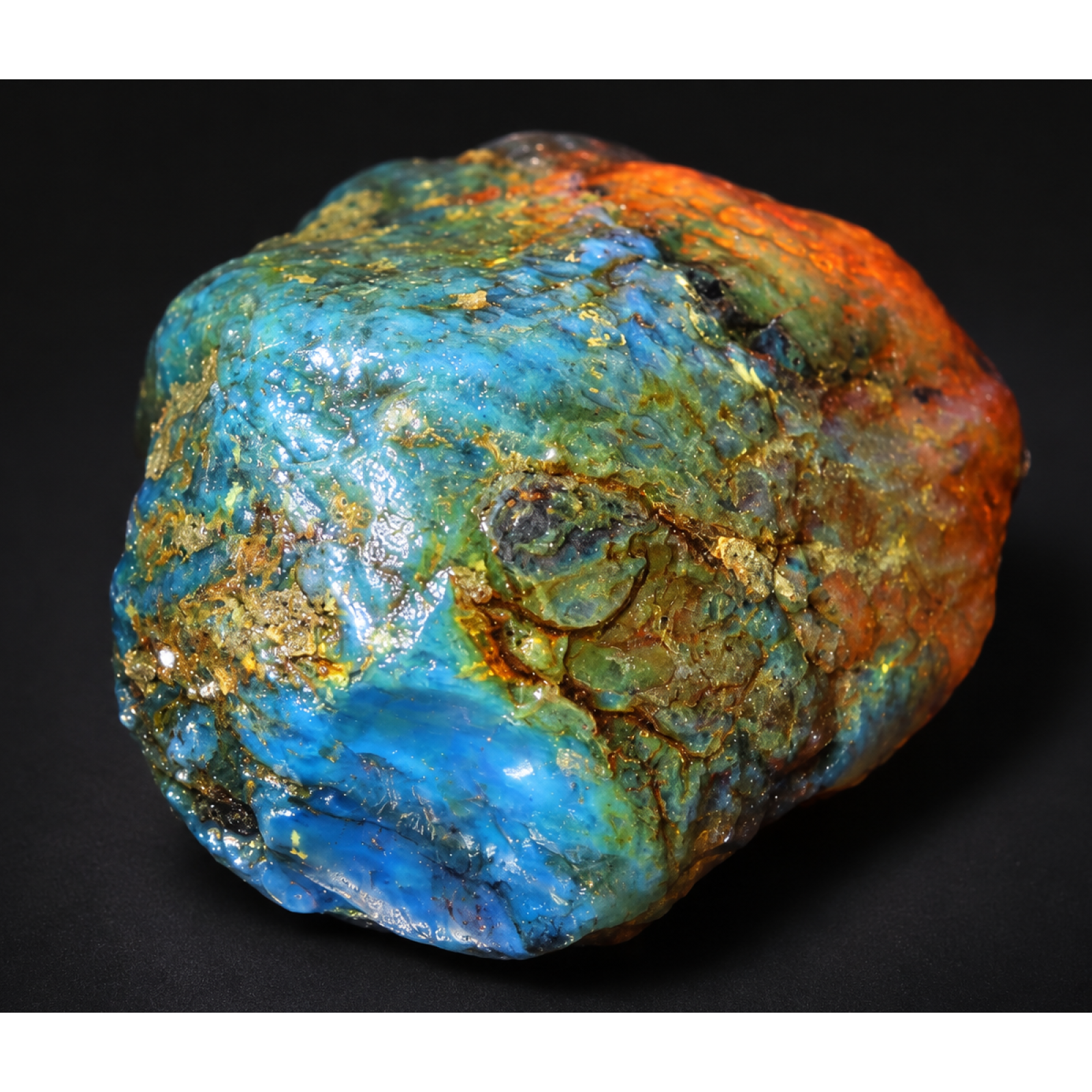 Earth mined green blue rough specimen Dominican amber 8.6g
