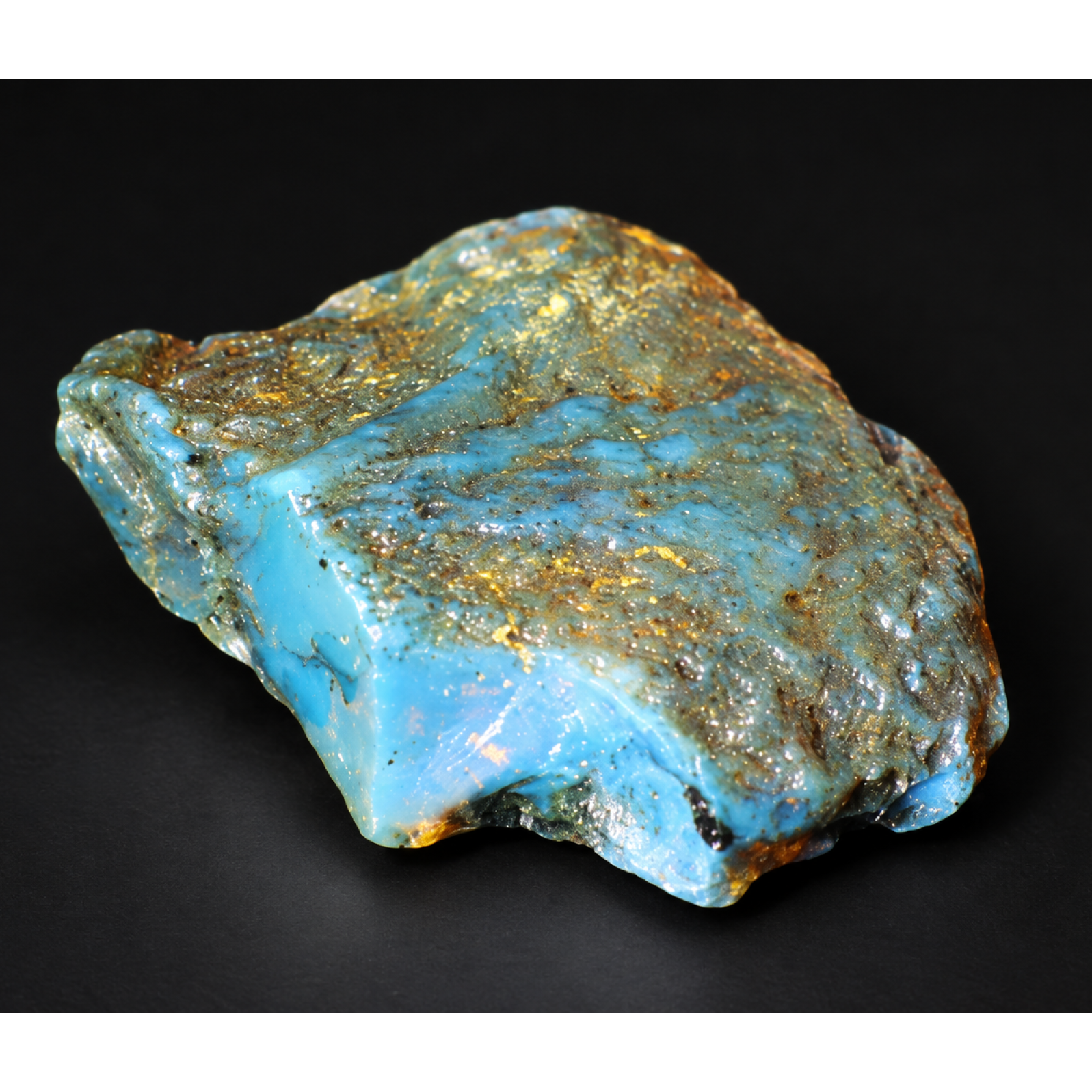 Earth mined sky blue rough specimen Dominican amber 3.7g