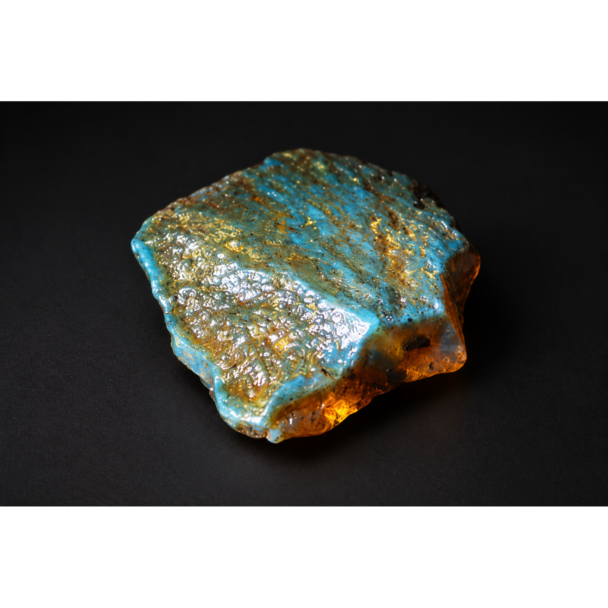 Earth mined sky blue rough specimen Dominican amber 3.7g – photo 2