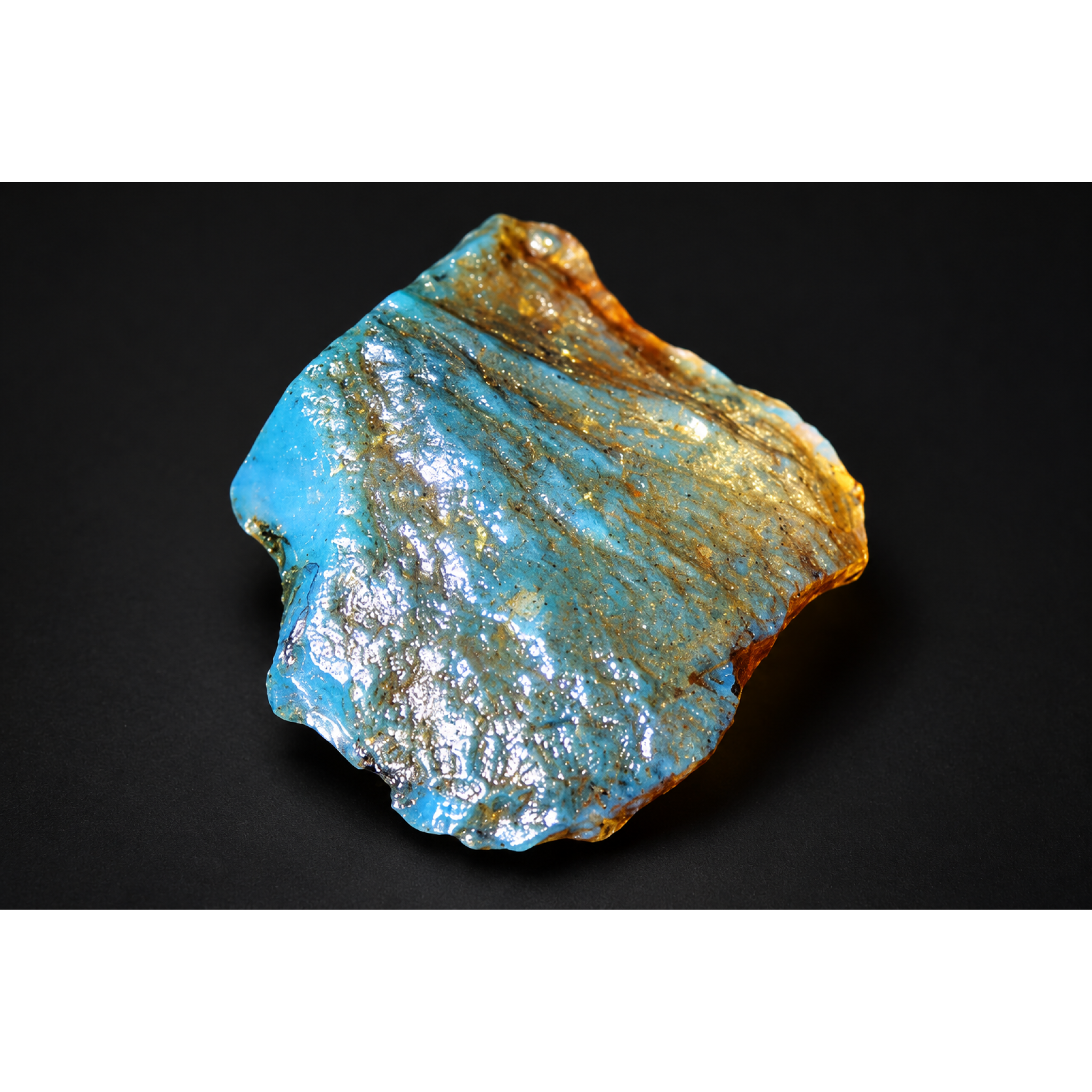 Earth mined sky blue rough specimen Dominican amber 3.7g – photo 7