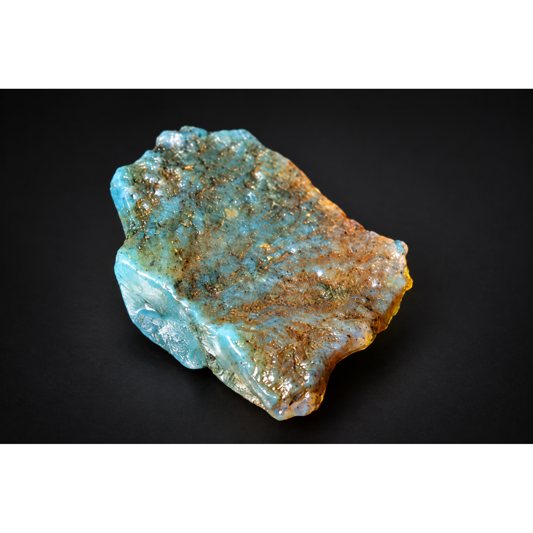 Earth mined sky blue rough specimen Dominican amber 3.7g – photo 8