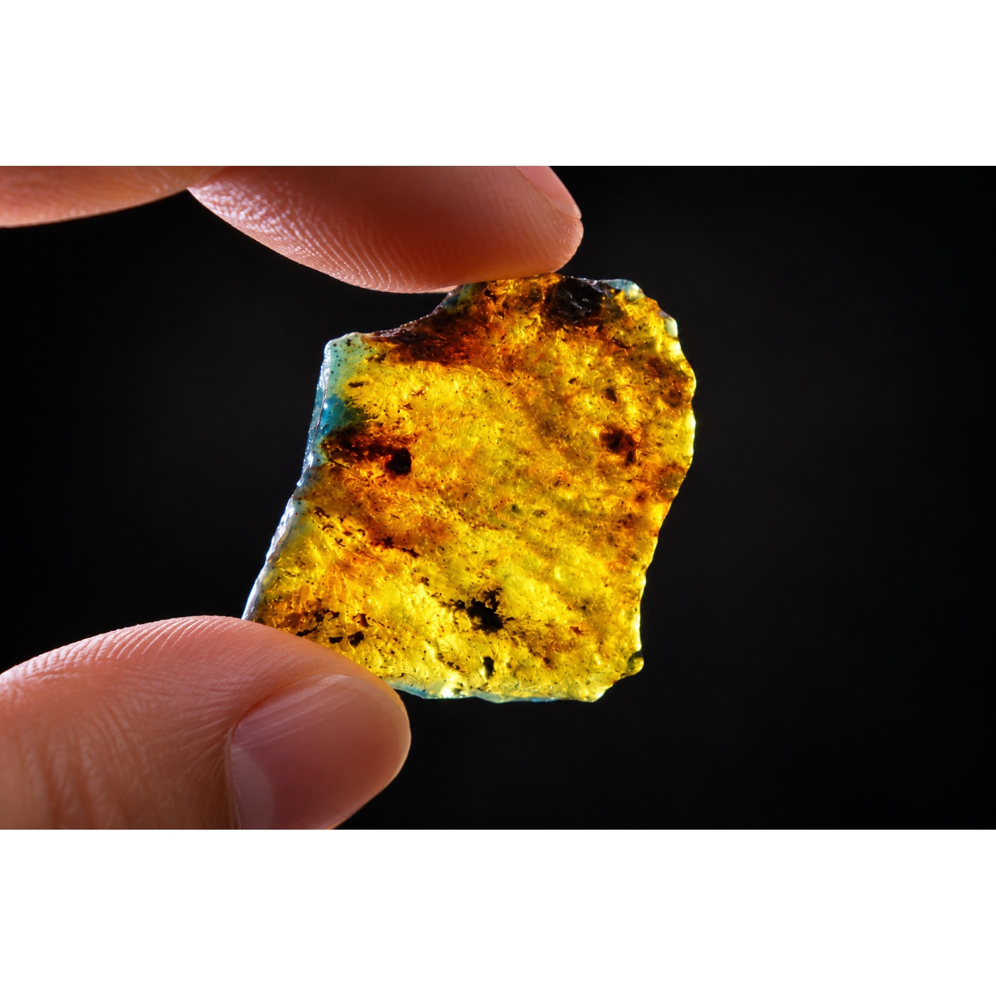 Earth mined sky blue rough specimen Dominican amber 3.7g – photo 11