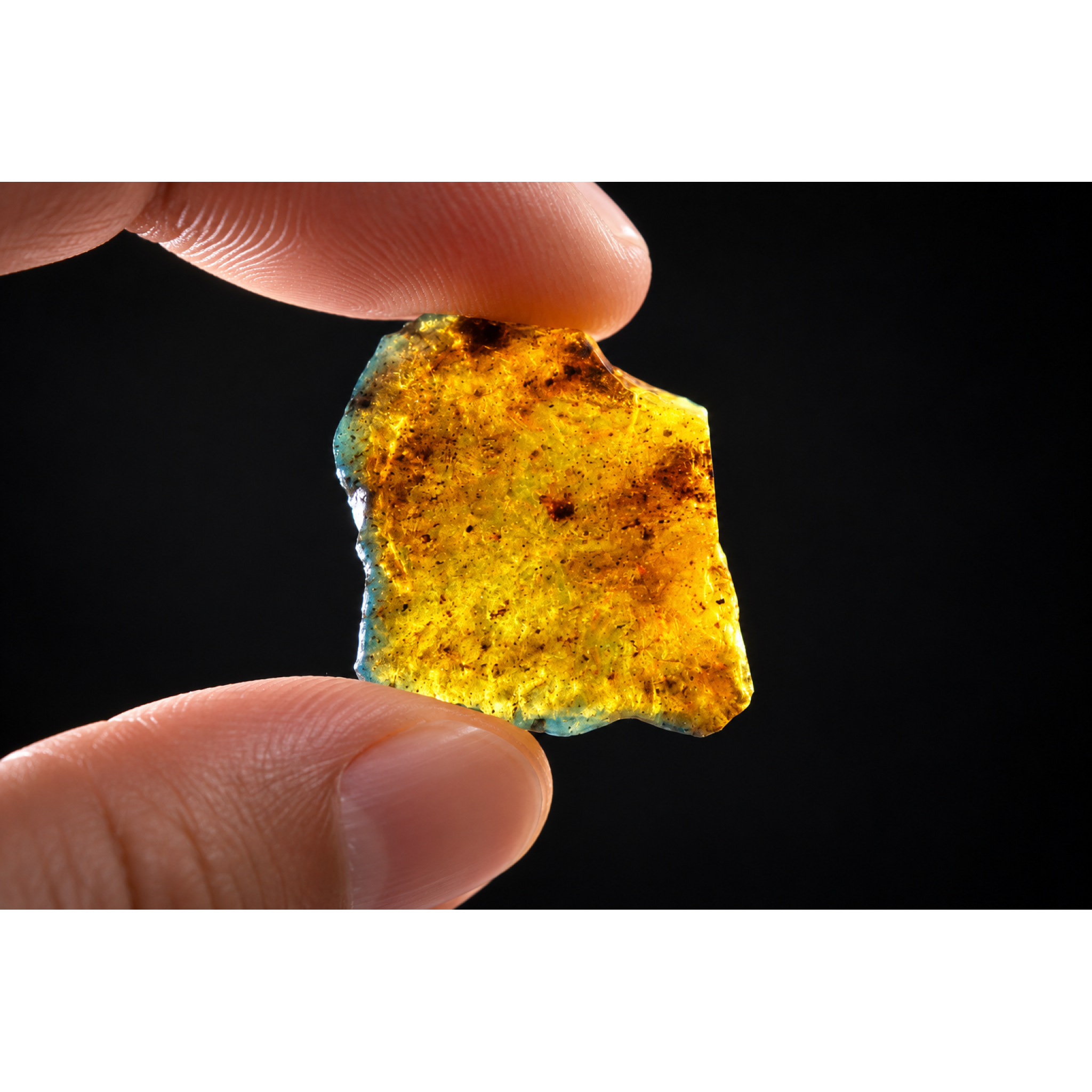 Earth mined sky blue rough specimen Dominican amber 3.7g – photo 12