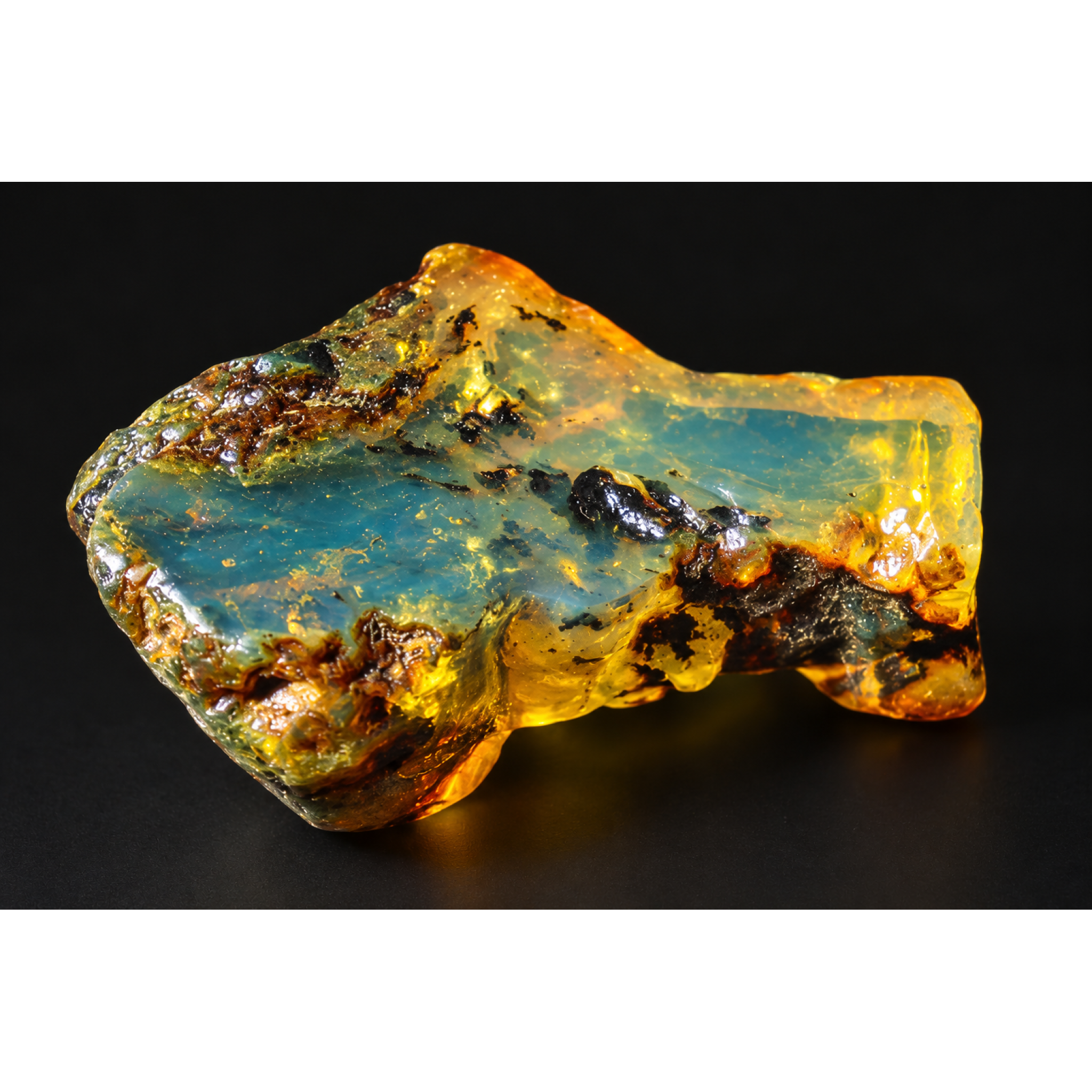 Genuine sky blue rough specimen Dominican amber 8.5g – photo 3