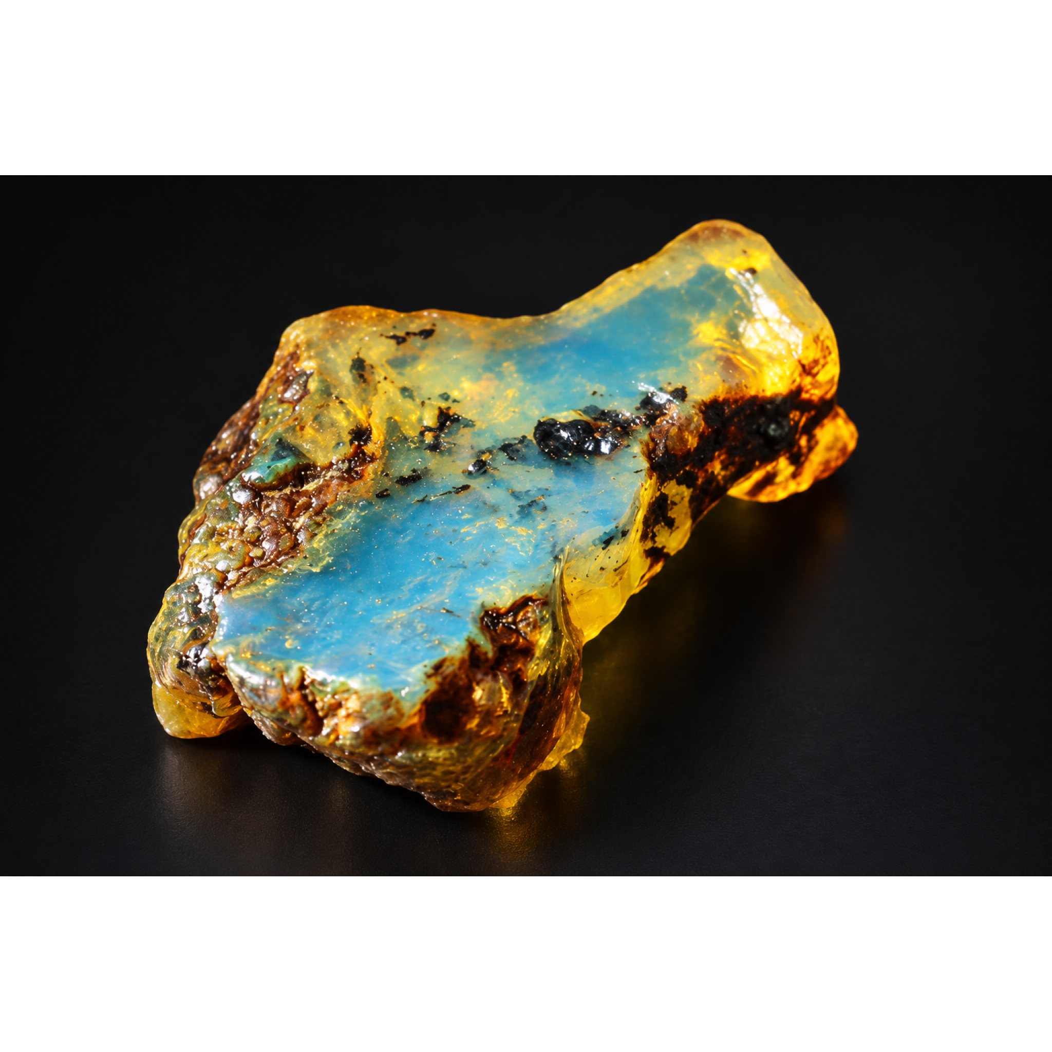 Genuine sky blue rough specimen Dominican amber 8.5g – photo 5