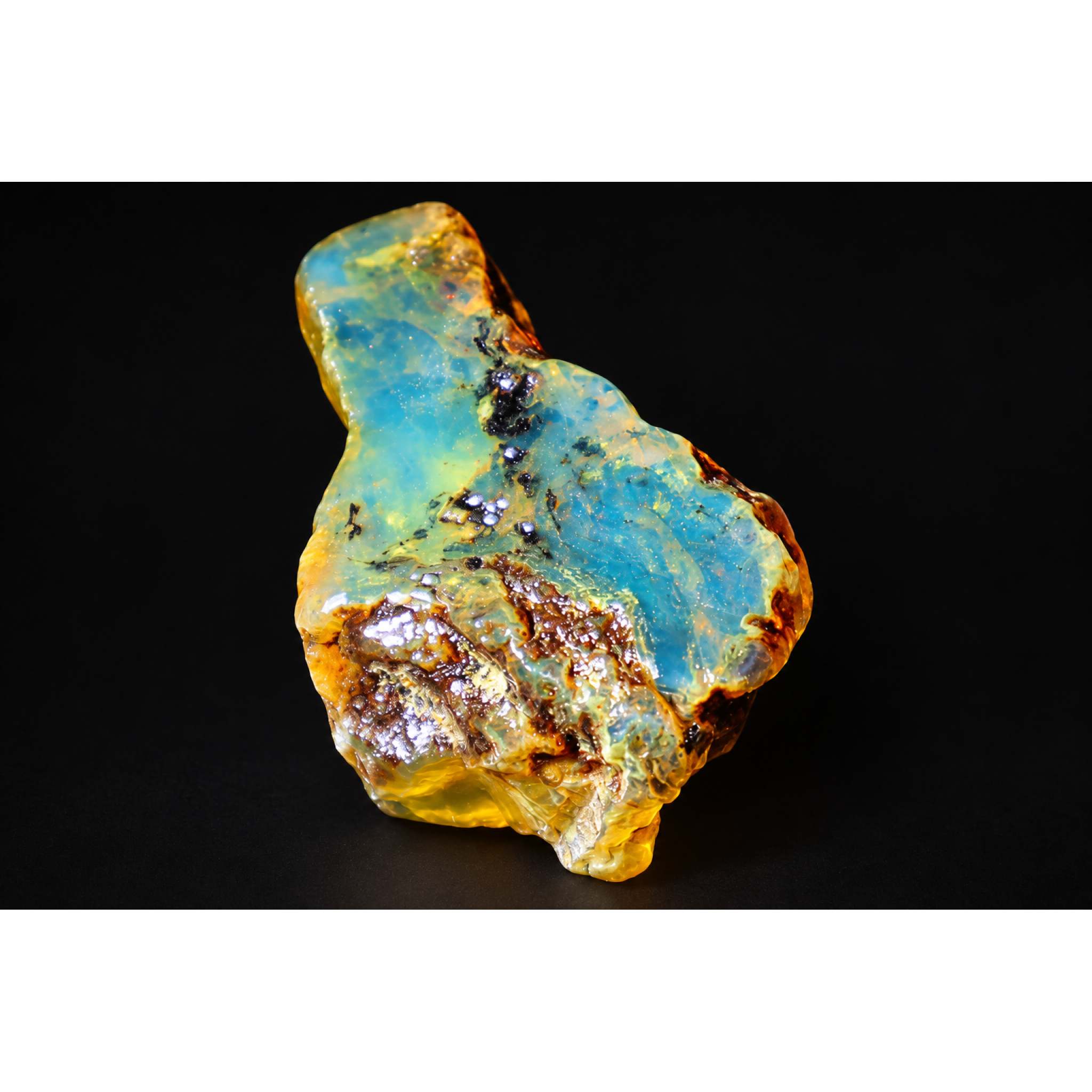 Genuine sky blue rough specimen Dominican amber 8.5g – photo 15