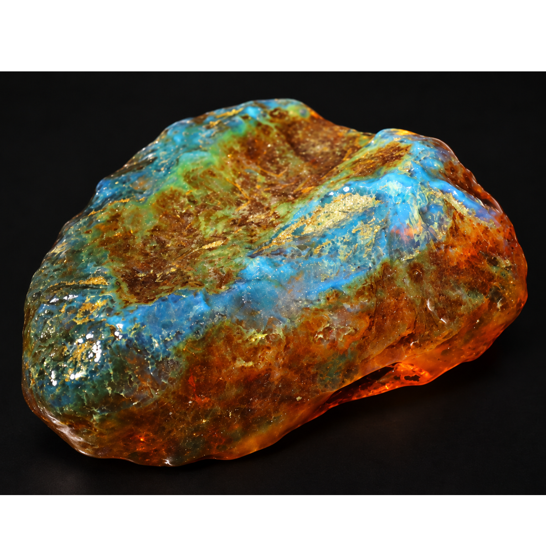 Earth mined green blue rough specimen Dominican amber 53.7g