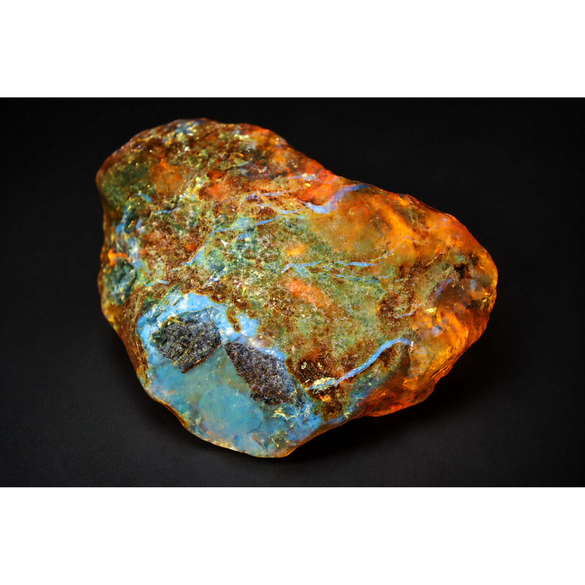 Earth mined green blue rough specimen Dominican amber 53.7g – photo 2