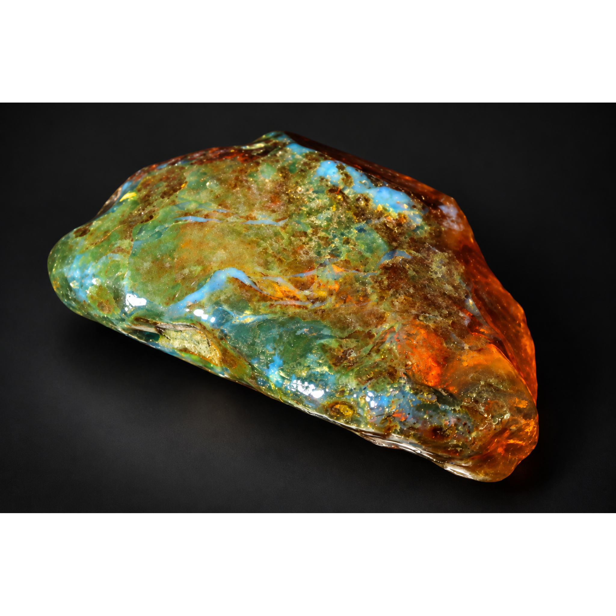 Earth mined green blue rough specimen Dominican amber 53.7g – photo 5