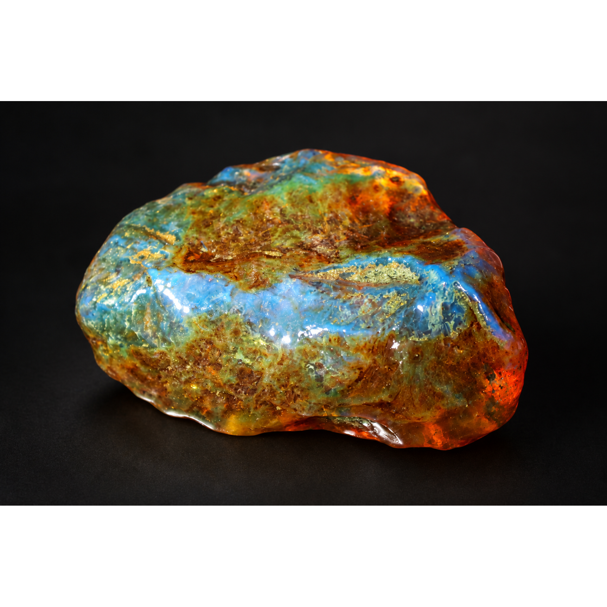 Earth mined green blue rough specimen Dominican amber 53.7g – photo 12
