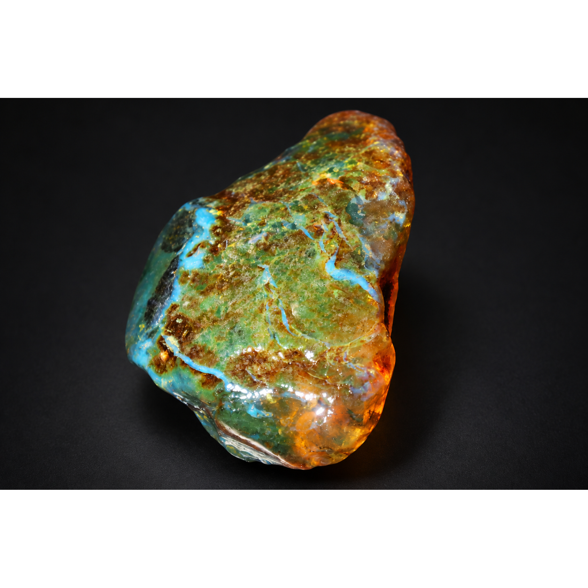 Earth mined green blue rough specimen Dominican amber 53.7g – photo 14