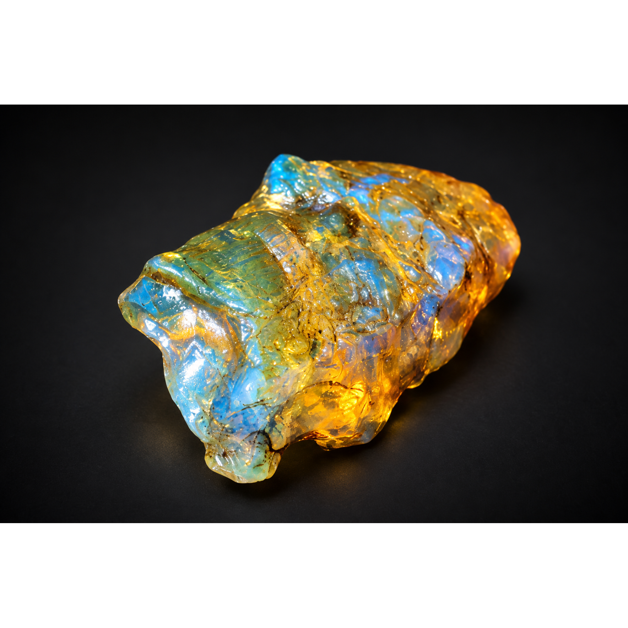 Earth mined green blue rough specimen Dominican amber 7.9g – photo 9