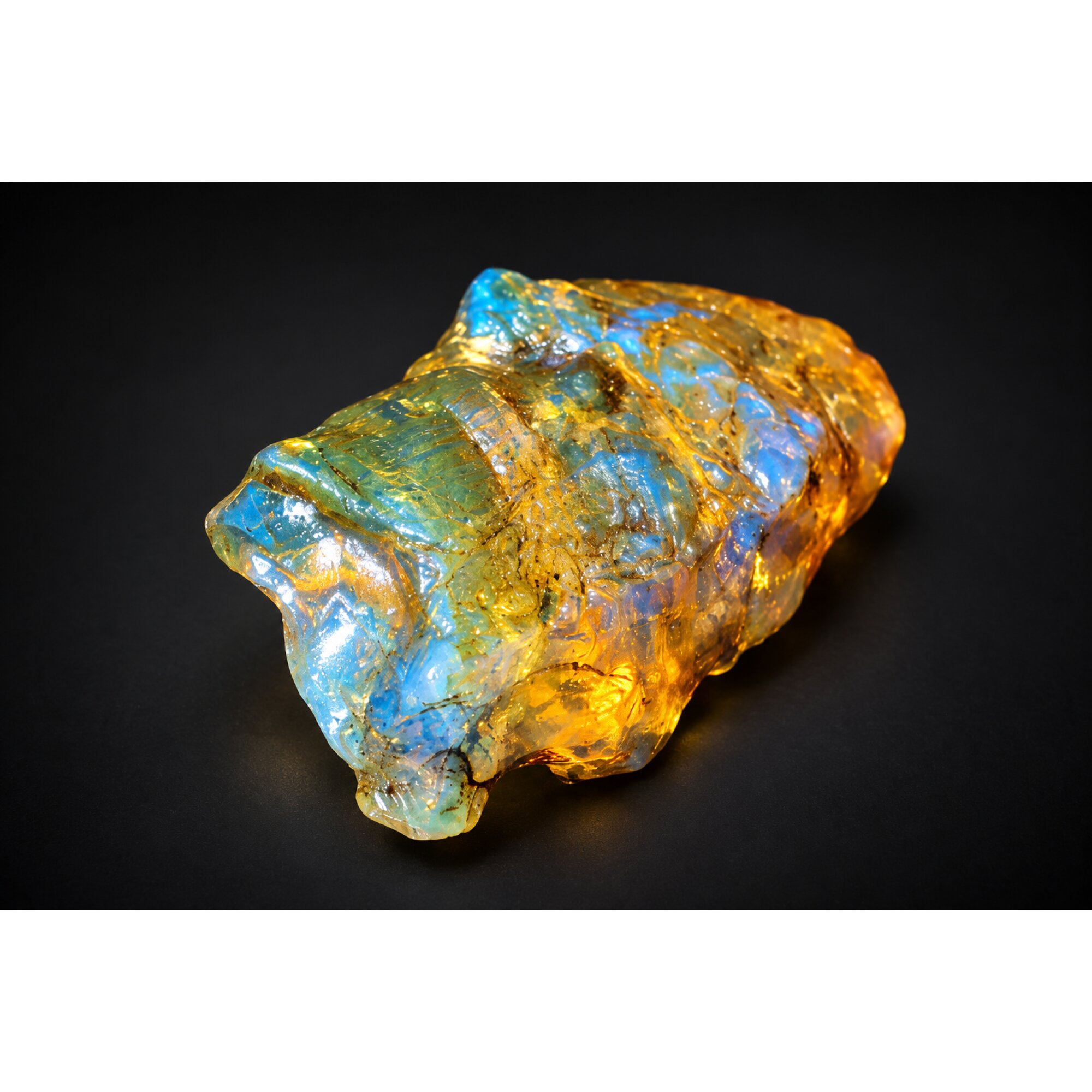 Earth mined green blue rough specimen Dominican amber 7.9g – photo 9