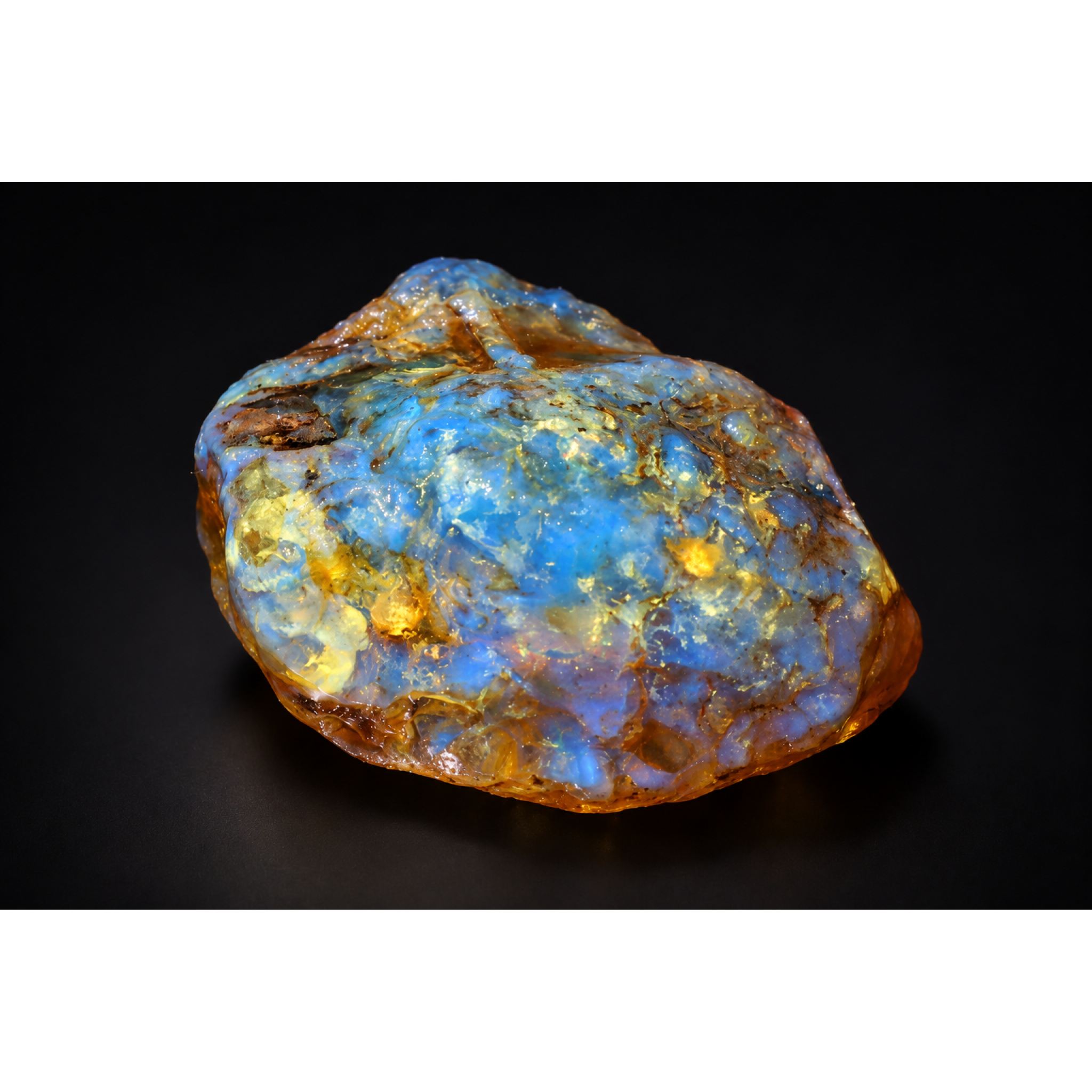 Earth mined green blue rough specimen Dominican amber 33.2g