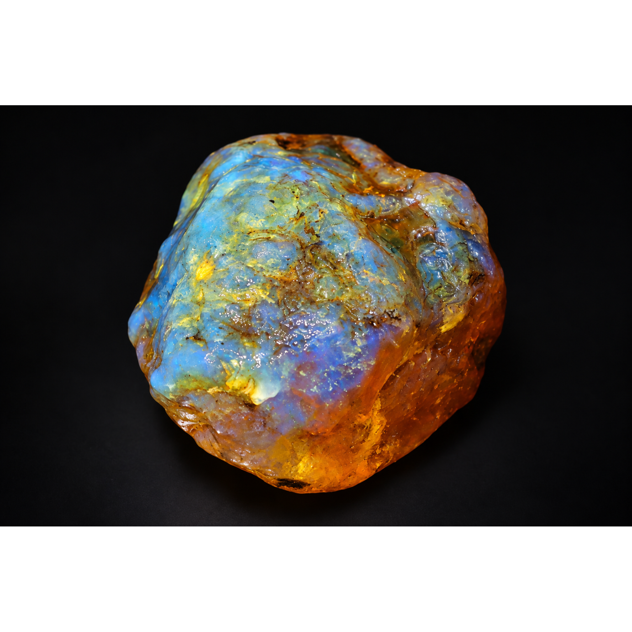 Earth mined green blue rough specimen Dominican amber 33.2g – photo 8